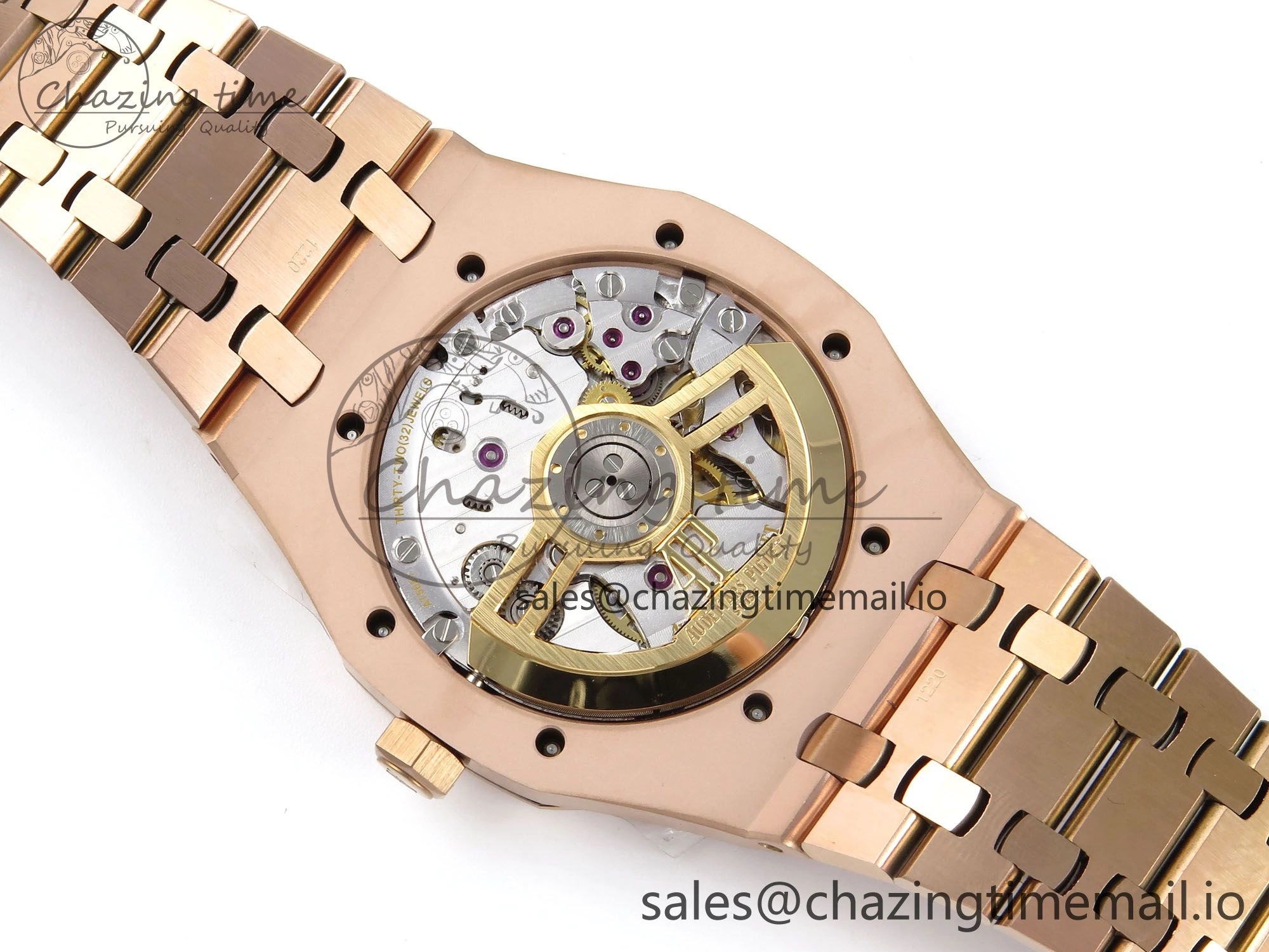 Royal Oak 15500 RG APSF 1:1 Best Edition Black Dial on RG Bracelet SA4302 Super Clone V2 (SW Dial)