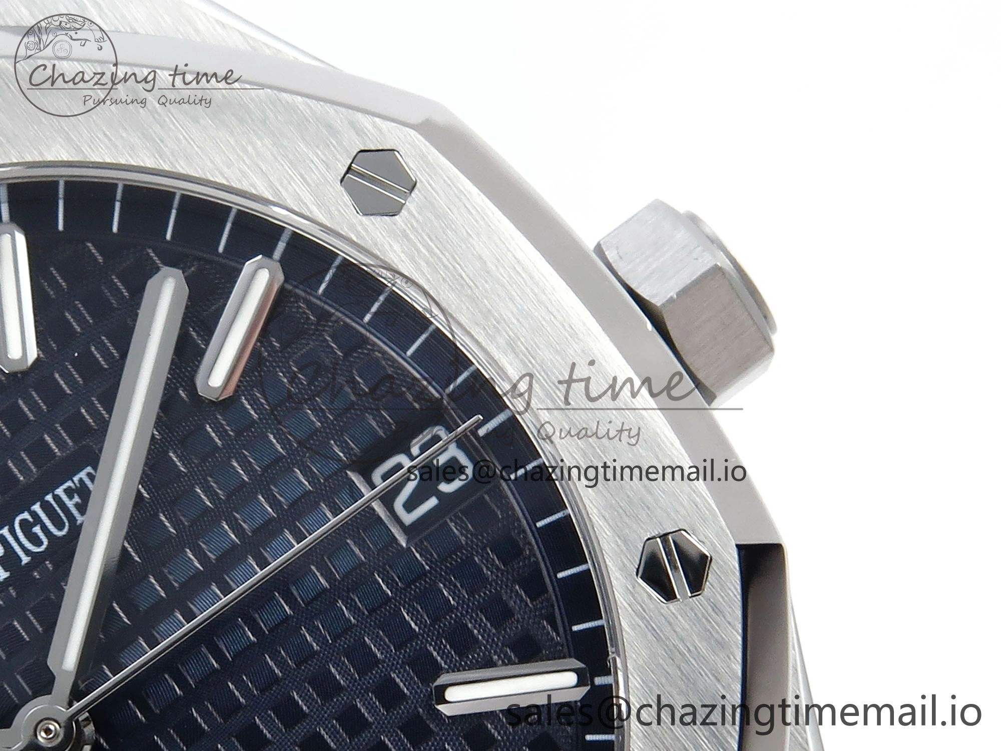 Royal Oak 15500 SS APSF 1:1 Best Edition Blue Dial on SS Bracelet SA4302 Super Clone V2 (SW Dial)