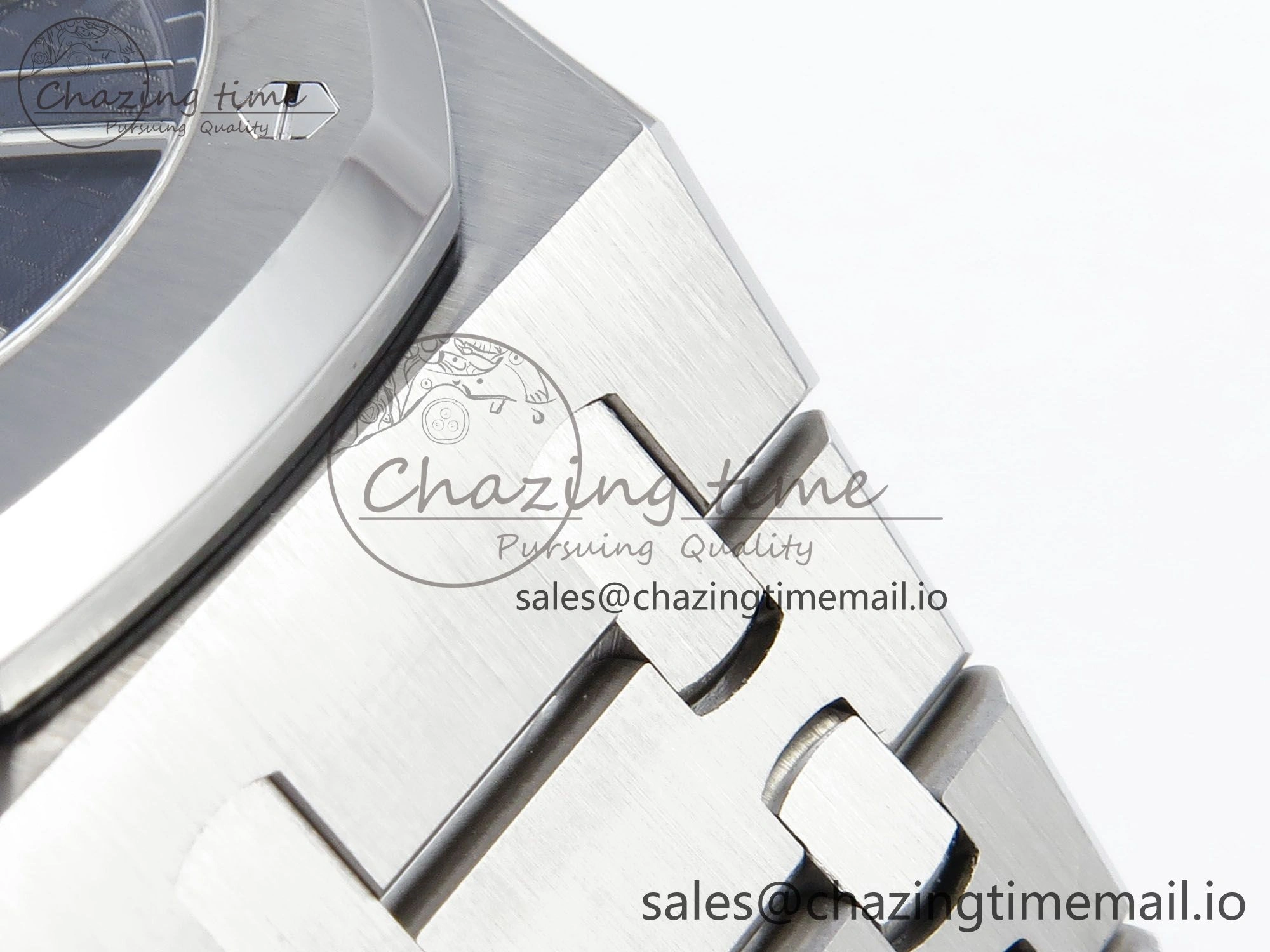 Royal Oak 15500 SS APSF 1:1 Best Edition Blue Dial on SS Bracelet SA4302 Super Clone V2 (SW Dial)