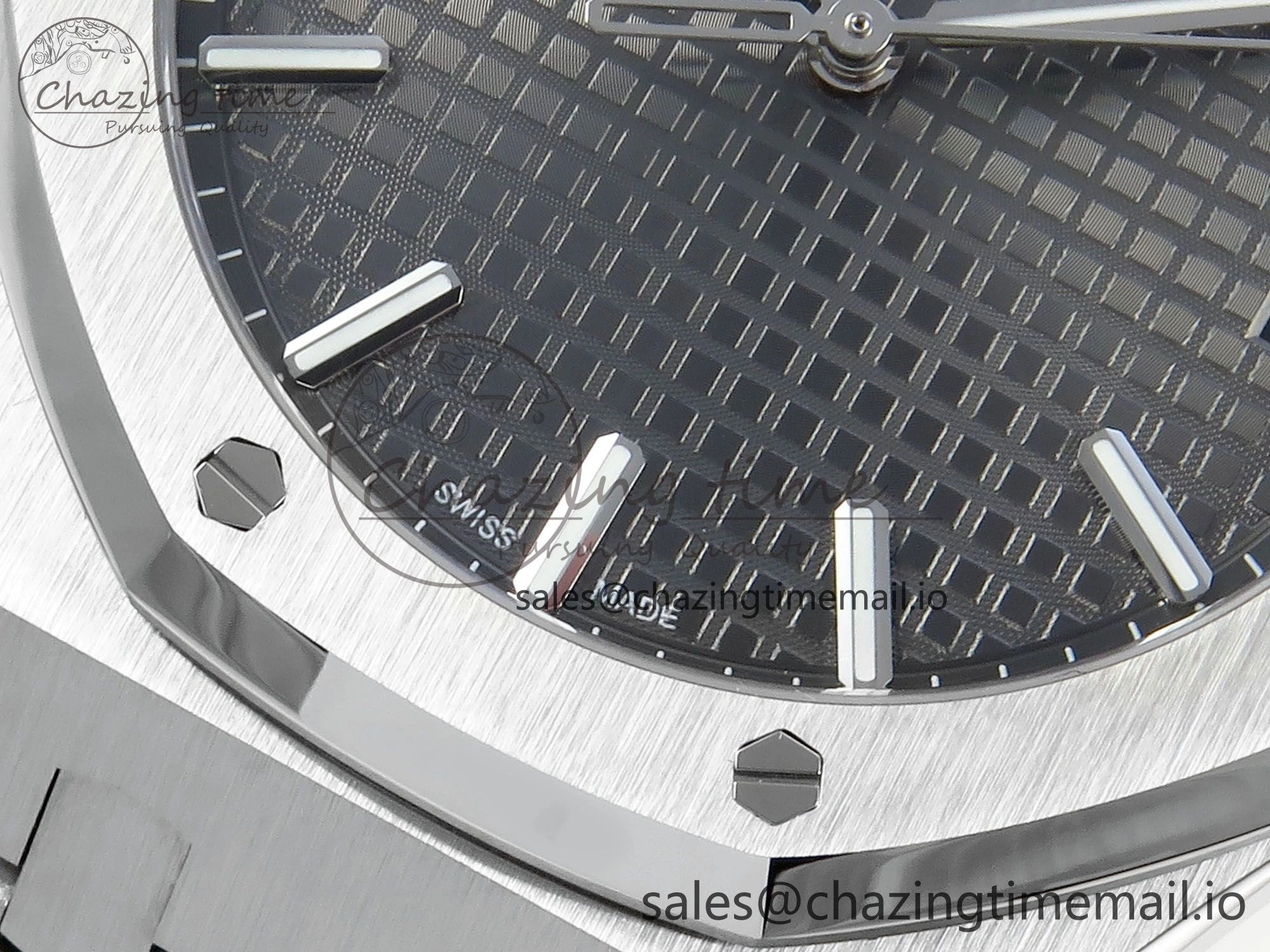 Royal Oak 15500 SS APSF 1:1 Best Edition Gray Dial on SS Bracelet SA4302 Super Clone V2 (SW Dial)