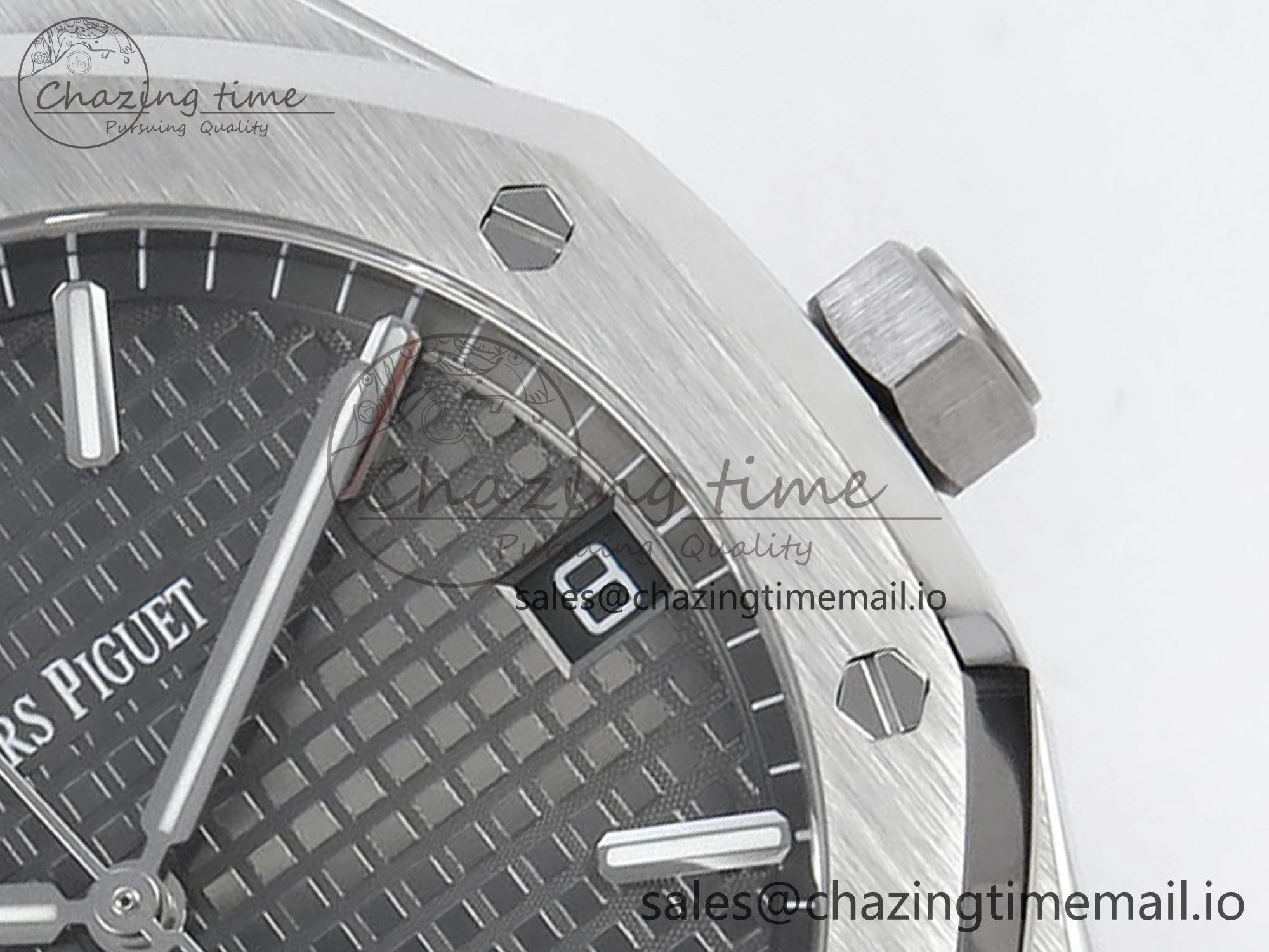 Royal Oak 15500 SS APSF 1:1 Best Edition Gray Dial on SS Bracelet SA4302 Super Clone V2 (SW Dial)