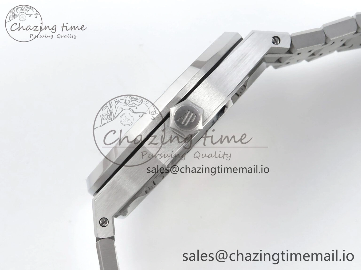 Royal Oak 15500 SS APSF 1:1 Best Edition Gray Dial on SS Bracelet SA4302 Super Clone V2 (SW Dial)