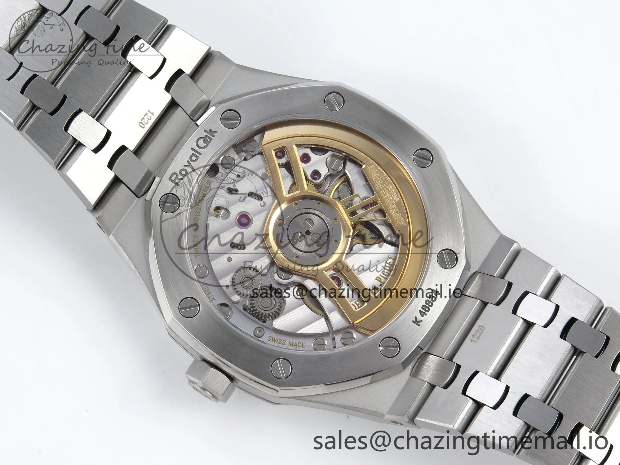 Royal Oak 15500 SS APSF 1:1 Best Edition Gray Dial on SS Bracelet SA4302 Super Clone V2 (SW Dial)