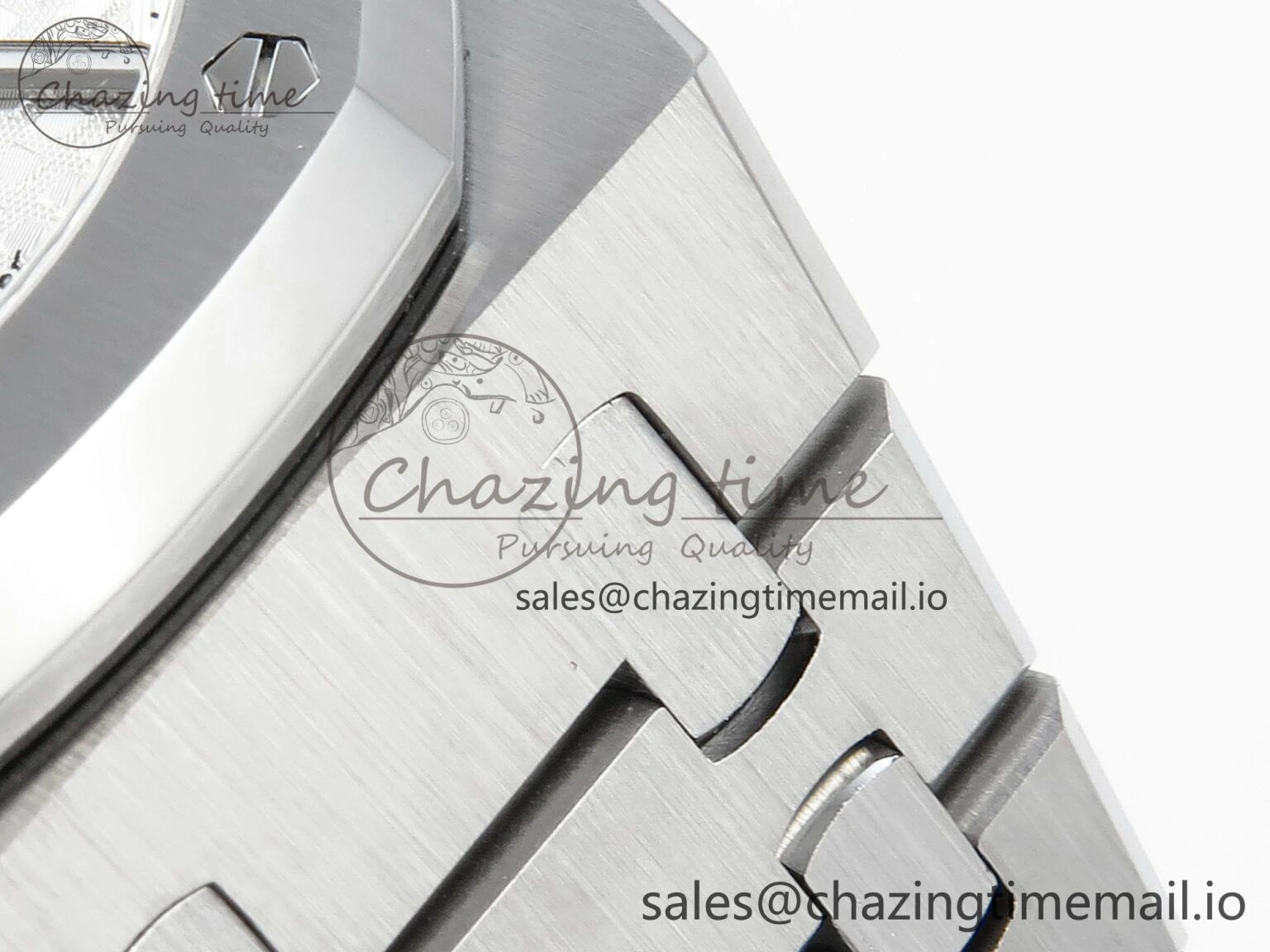 Royal Oak 15500 SS APSF 1:1 Best Edition Silver Dial on SS Bracelet SA4302 Super Clone V2 (SW Dial)