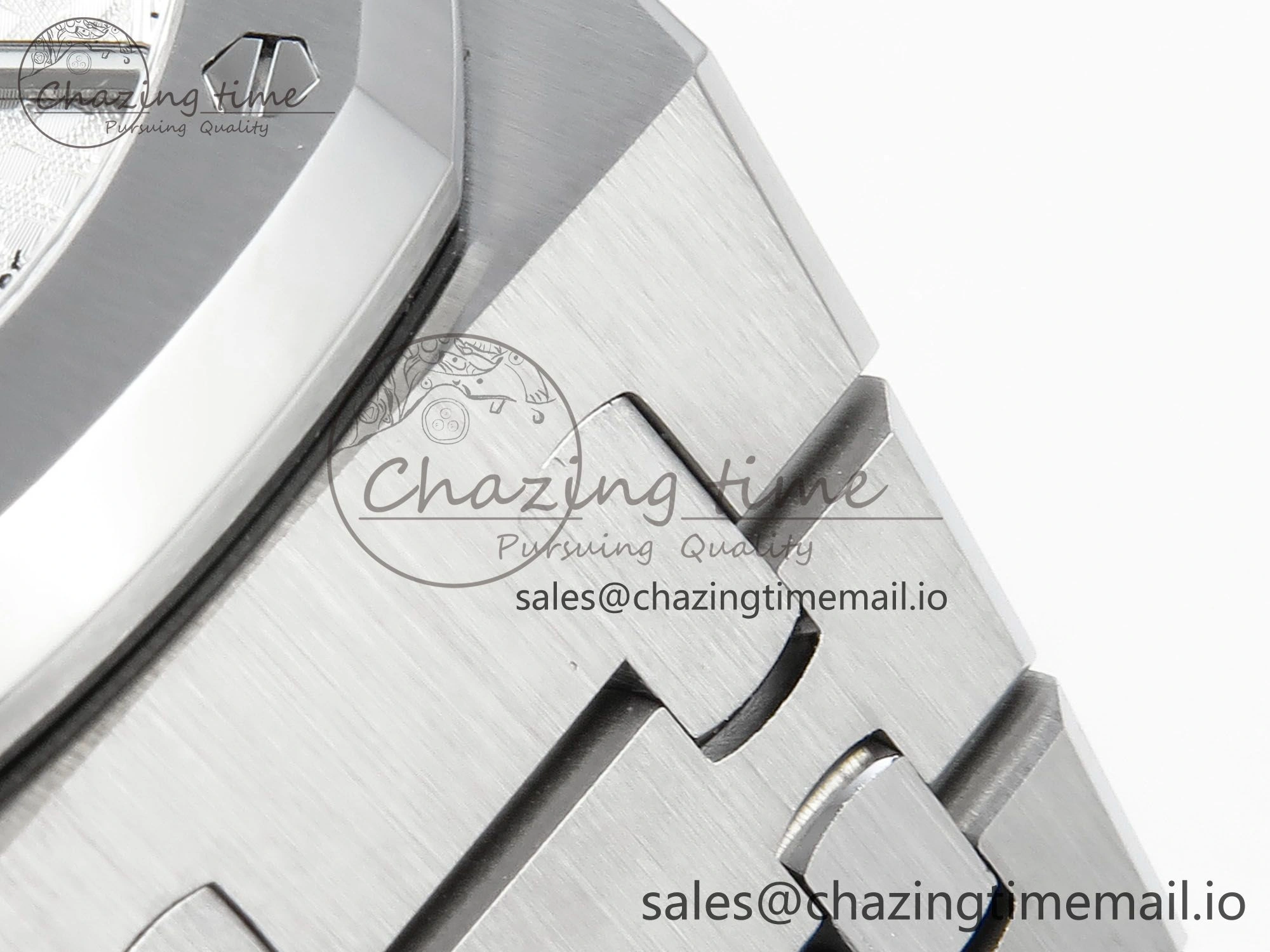 Royal Oak 15500 SS APSF 1:1 Best Edition Silver Dial on SS Bracelet SA4302 Super Clone V2 (SW Dial)