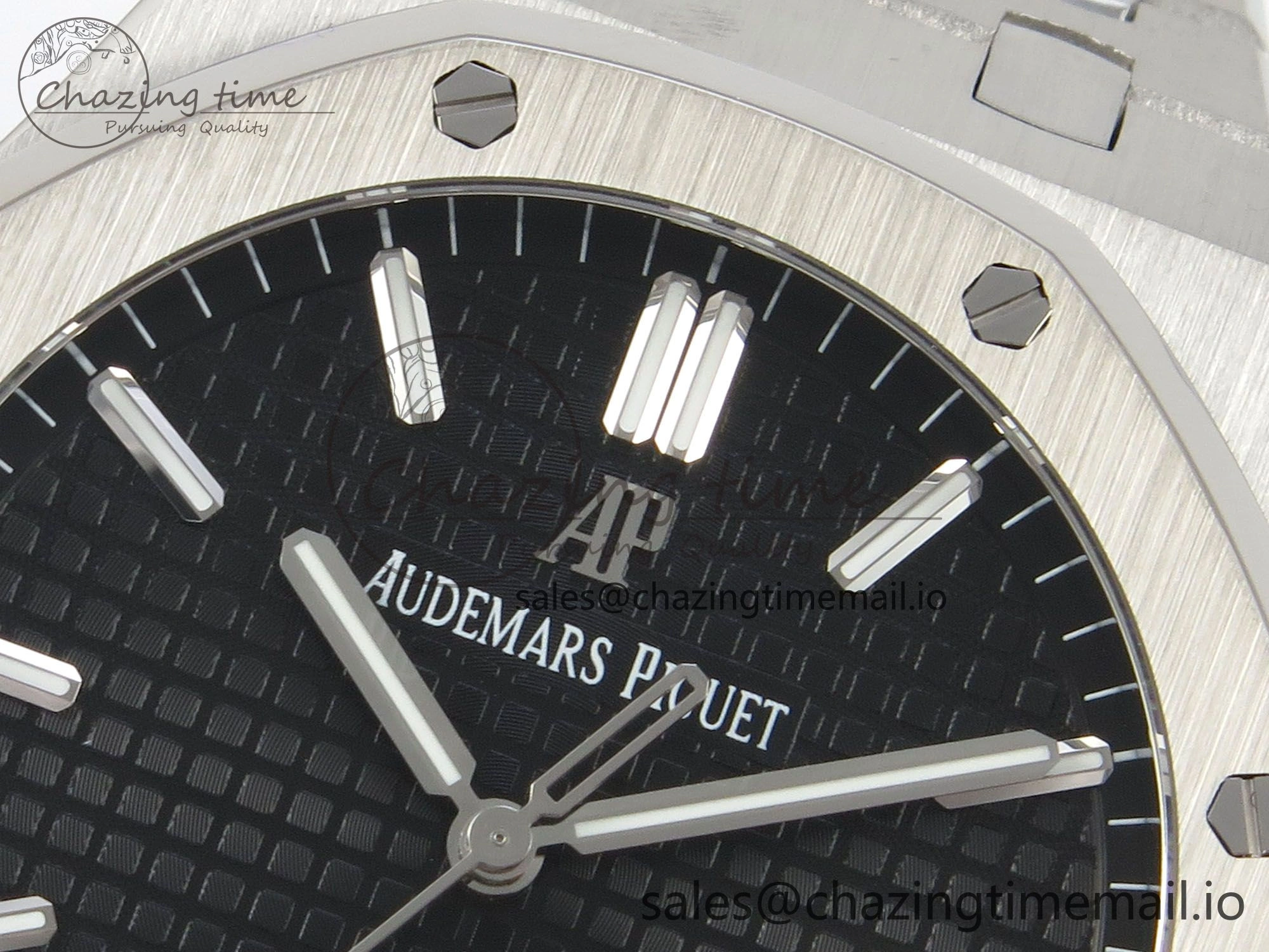 Royal Oak 15500 SS TWSF Best Edition Black Textured Dial on SS Bracelet SA4302 Super Clone