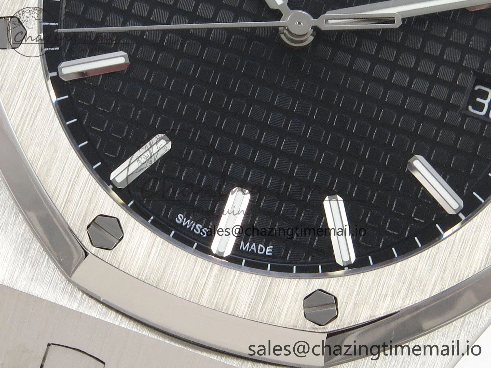 Royal Oak 15500 SS TWSF Best Edition Black Textured Dial on SS Bracelet SA4302 Super Clone