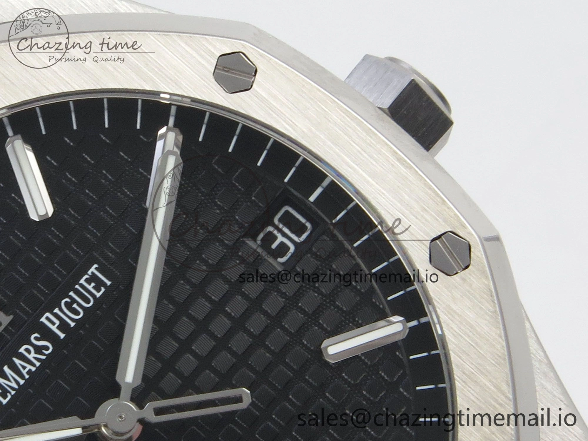Royal Oak 15500 SS TWSF Best Edition Black Textured Dial on SS Bracelet SA4302 Super Clone