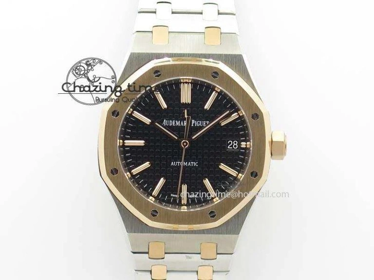 Royal Oak 15500 SS TWSF Best Edition Black Textured Dial on SS Bracelet SA4302 Super Clone
