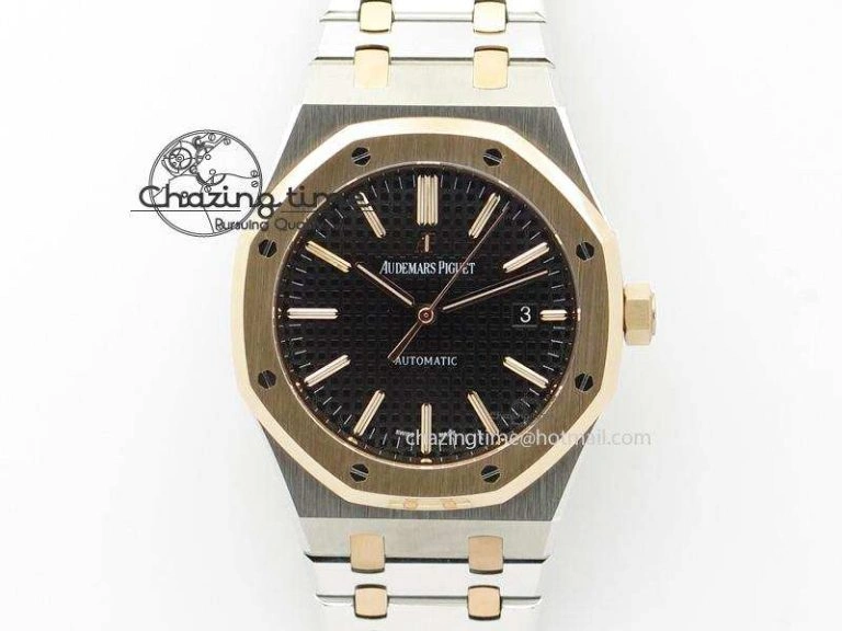 Royal Oak 15500 SS TWSF Best Edition Black Textured Dial on SS Bracelet SA4302 Super Clone