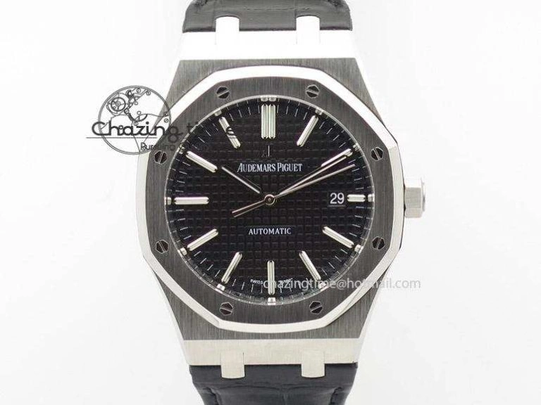 Royal Oak 15500 SS TWSF Best Edition Black Textured Dial on SS Bracelet SA4302 Super Clone