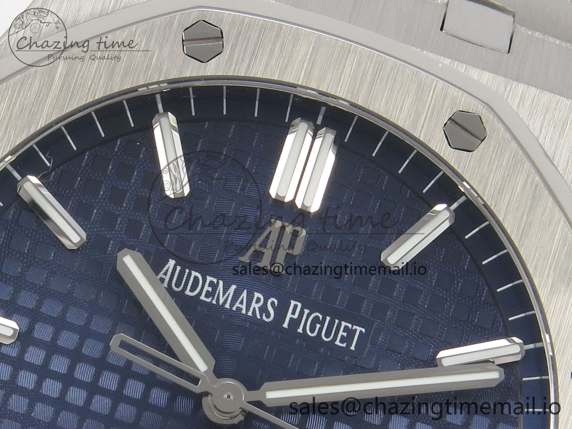 Royal Oak 15500 SS TWSF Best Edition Blue Textured Dial on SS Bracelet SA4302 Super Clone
