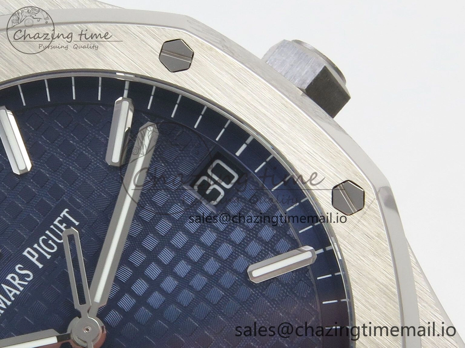 Royal Oak 15500 SS TWSF Best Edition Blue Textured Dial on SS Bracelet SA4302 Super Clone