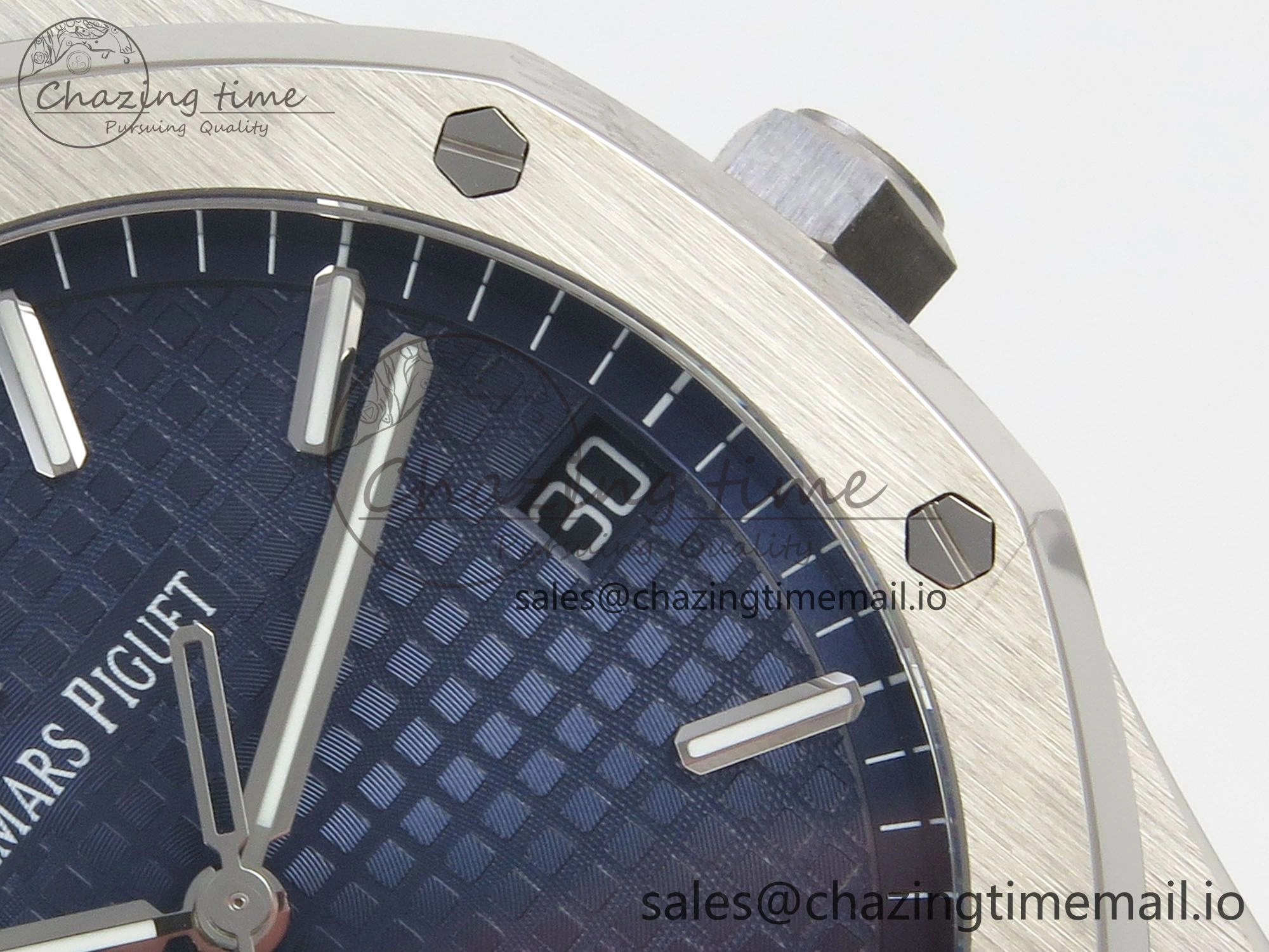 Royal Oak 15500 SS TWSF Best Edition Blue Textured Dial on SS Bracelet SA4302 Super Clone