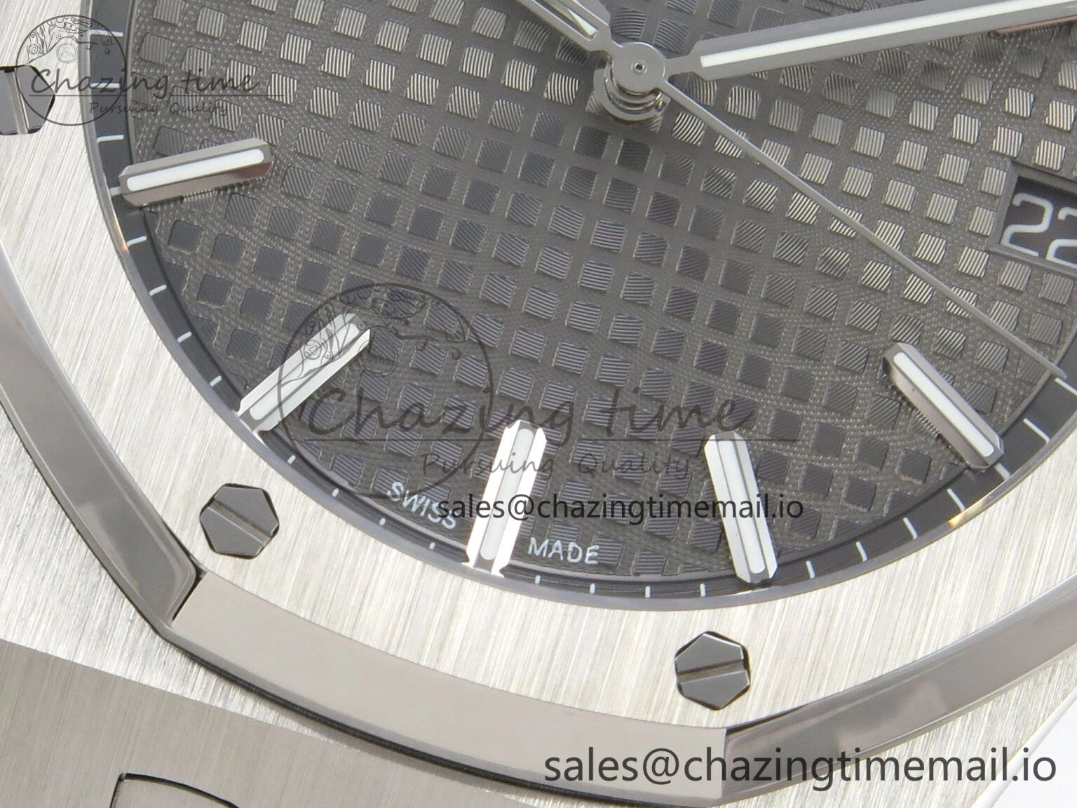 Royal Oak 15500 SS TWSF Best Edition Gray Textured Dial on SS Bracelet SA4302 Super Clone