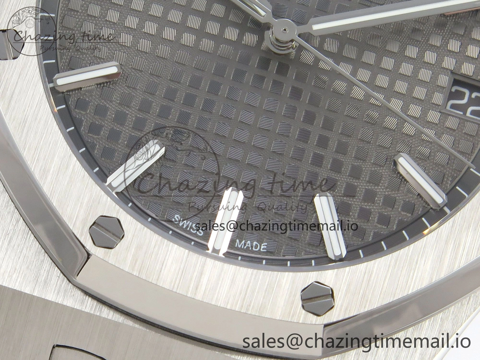 Royal Oak 15500 SS TWSF Best Edition Gray Textured Dial on SS Bracelet SA4302 Super Clone