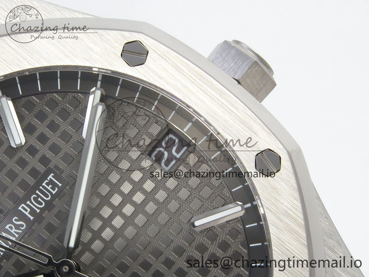 Royal Oak 15500 SS TWSF Best Edition Gray Textured Dial on SS Bracelet SA4302 Super Clone