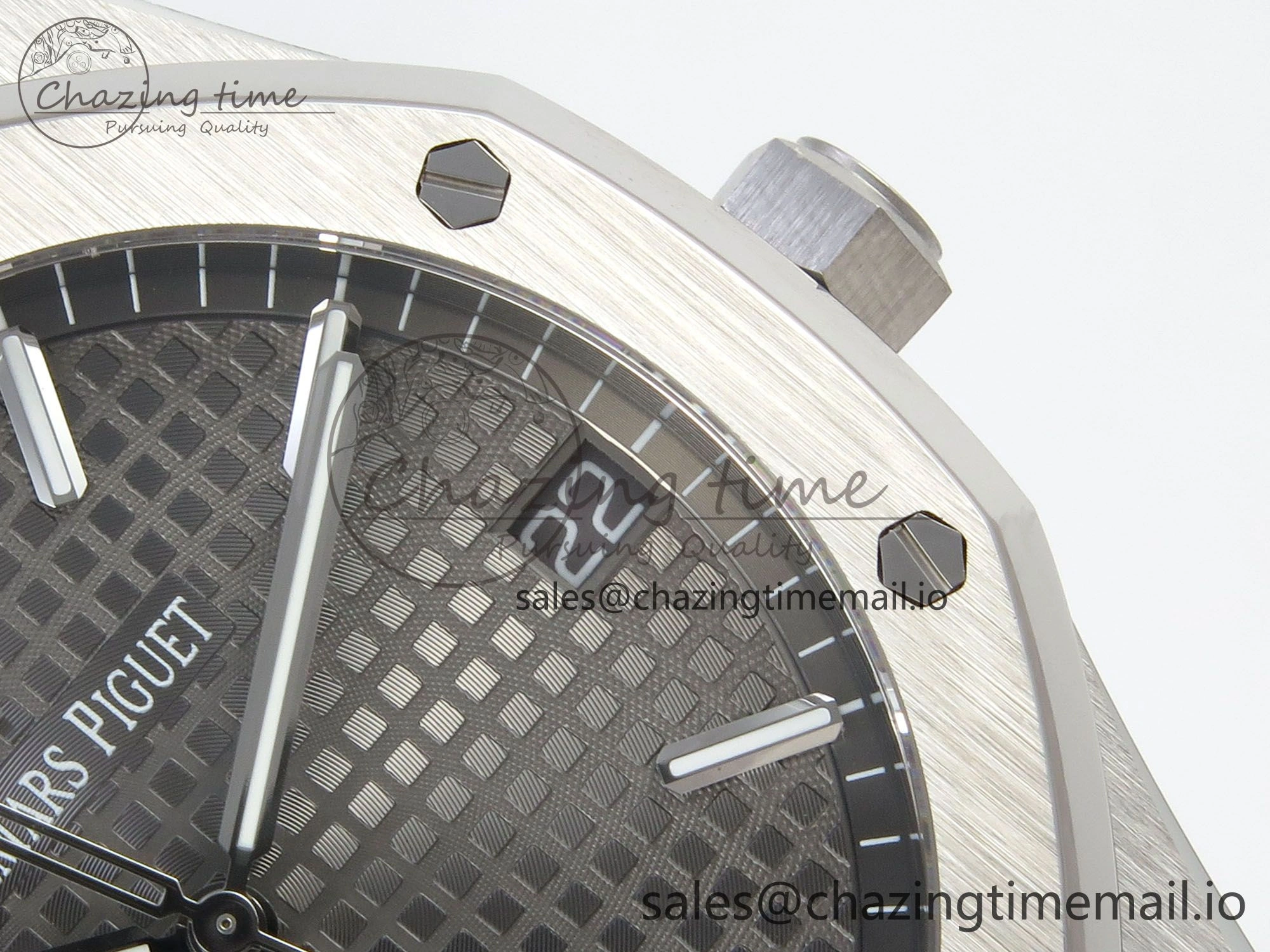 Royal Oak 15500 SS TWSF Best Edition Gray Textured Dial on SS Bracelet SA4302 Super Clone