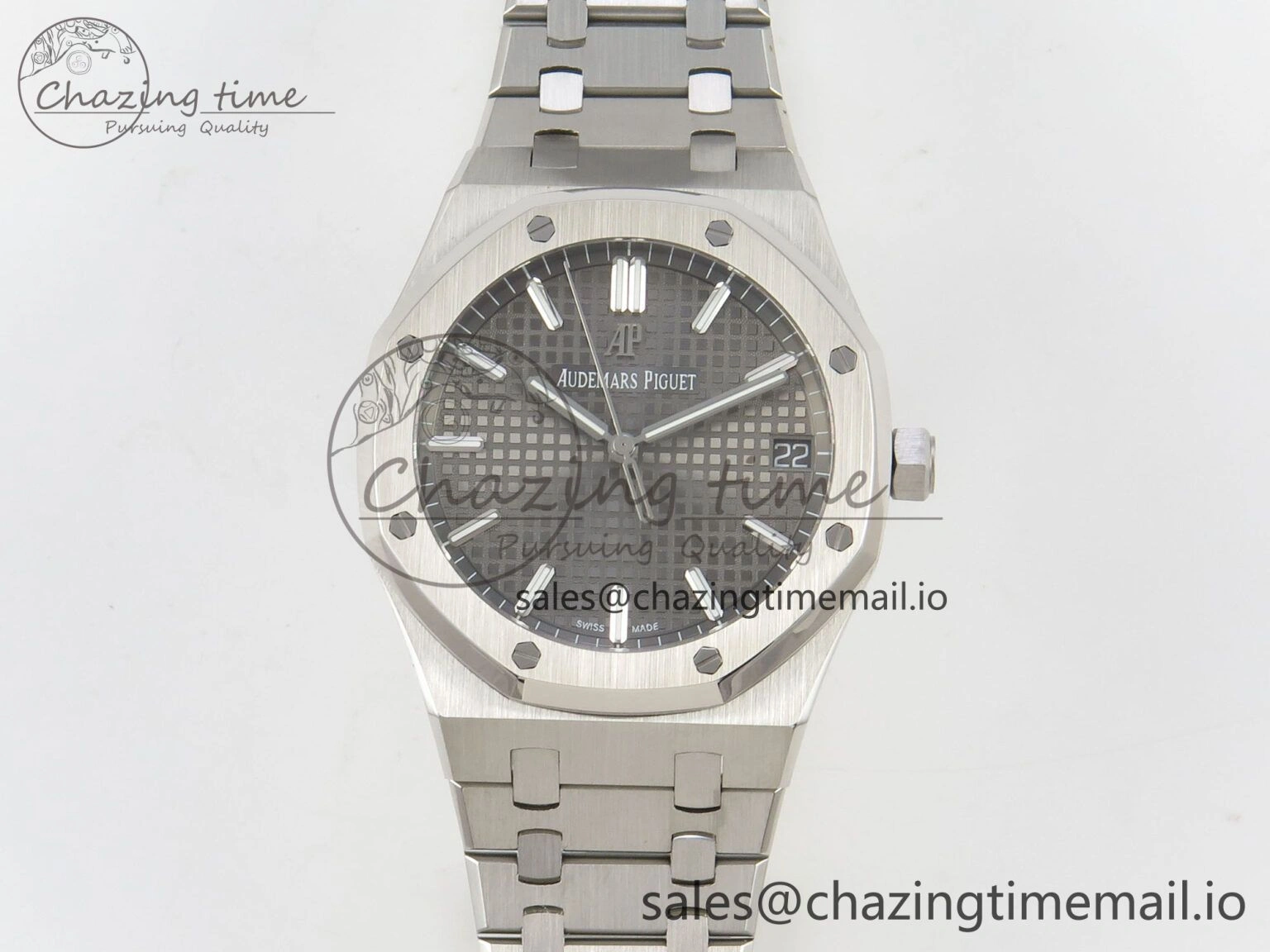 Royal Oak 15500 SS TWSF Best Edition Gray Textured Dial on SS Bracelet SA4302 Super Clone