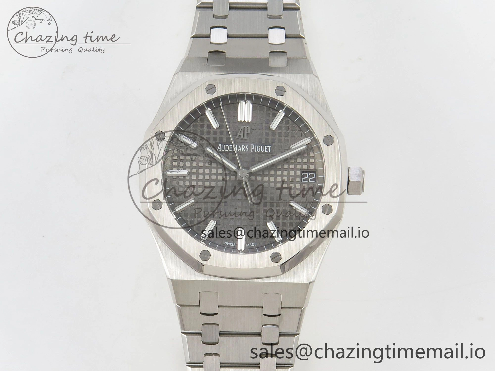 Royal Oak 15500 SS TWSF Best Edition Gray Textured Dial on SS Bracelet SA4302 Super Clone