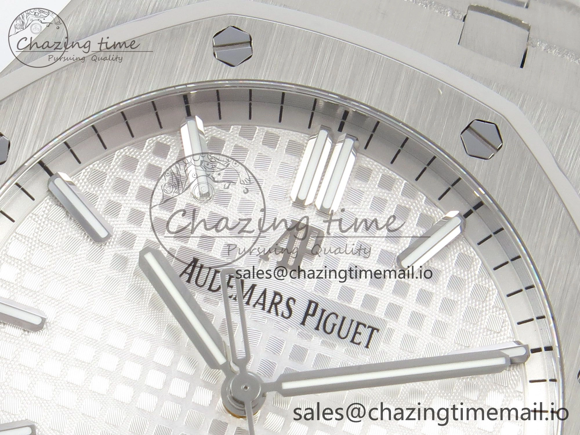 Royal Oak 15500 SS TWSF Best Edition White Textured Dial on SS Bracelet SA4302 Super Clone