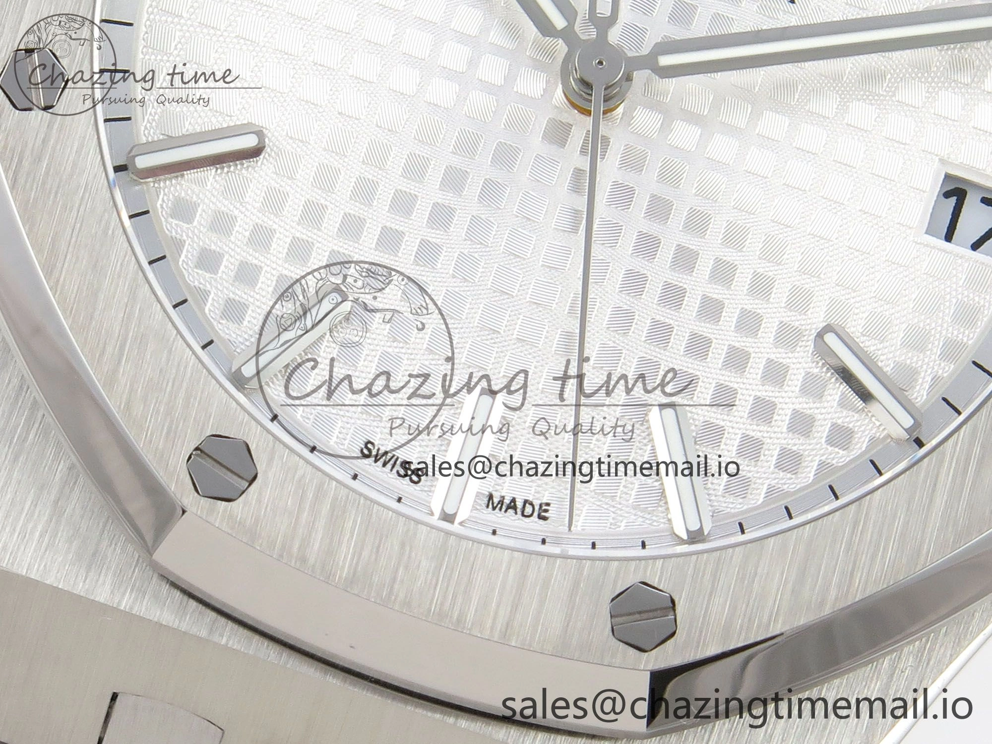 Royal Oak 15500 SS TWSF Best Edition White Textured Dial on SS Bracelet SA4302 Super Clone