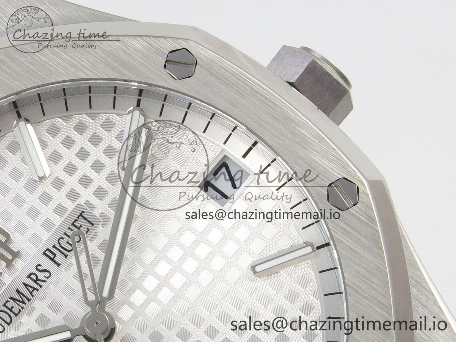 Royal Oak 15500 SS TWSF Best Edition White Textured Dial on SS Bracelet SA4302 Super Clone