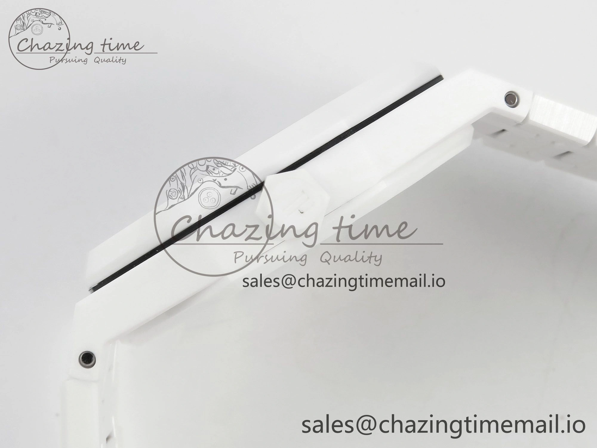 Royal Oak 15500 White Ceramic APSF 1:1 Best Edition Blue Dial On White Bracelet SA4302 Super Clone