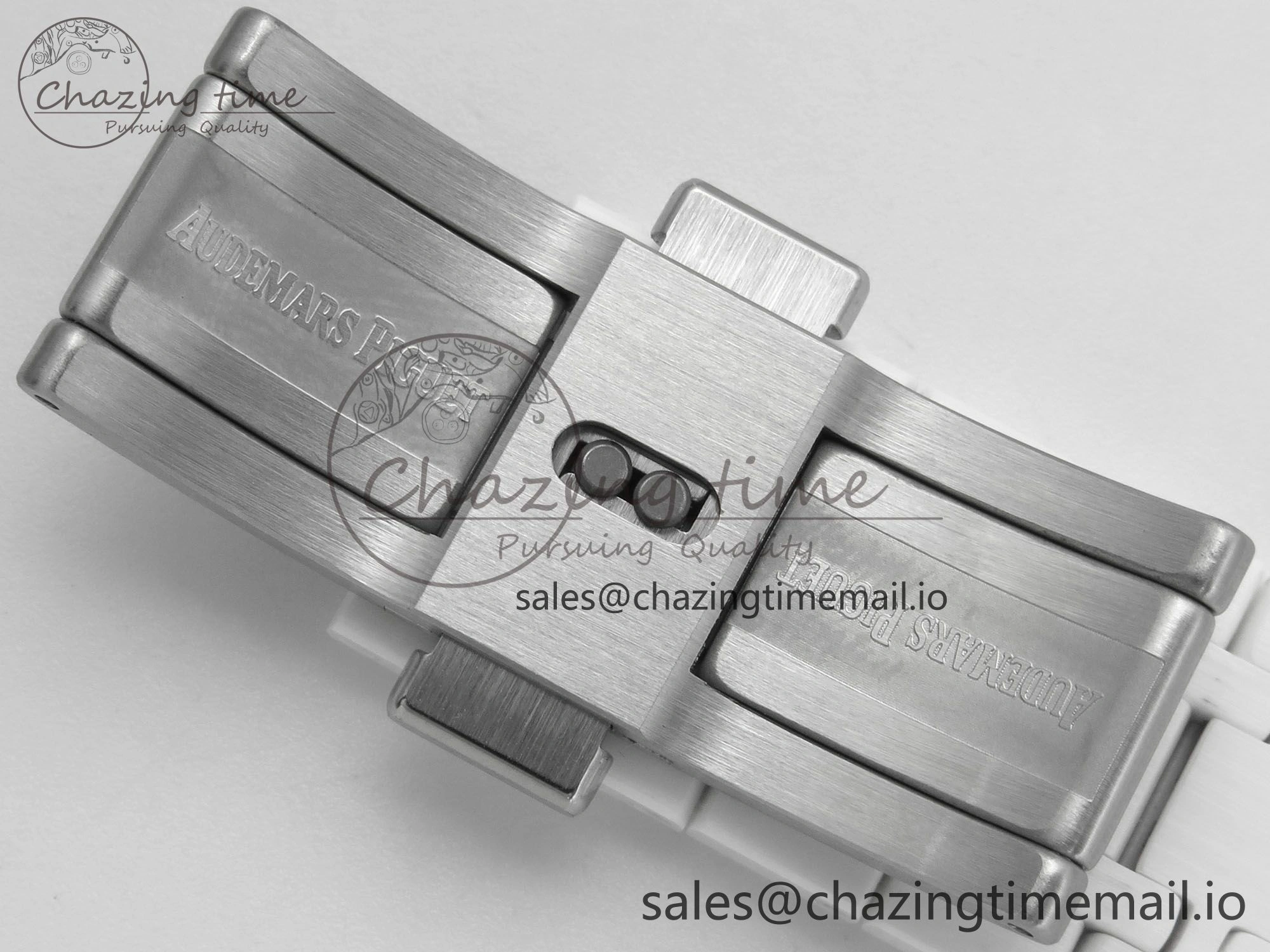 Royal Oak 15500 White Ceramic APSF 1:1 Best Edition Blue Dial On White Bracelet SA4302 Super Clone