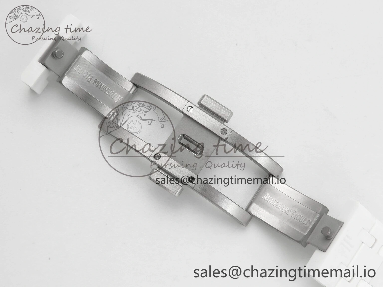 Royal Oak 15500 White Ceramic APSF 1:1 Best Edition Blue Dial On White Bracelet SA4302 Super Clone
