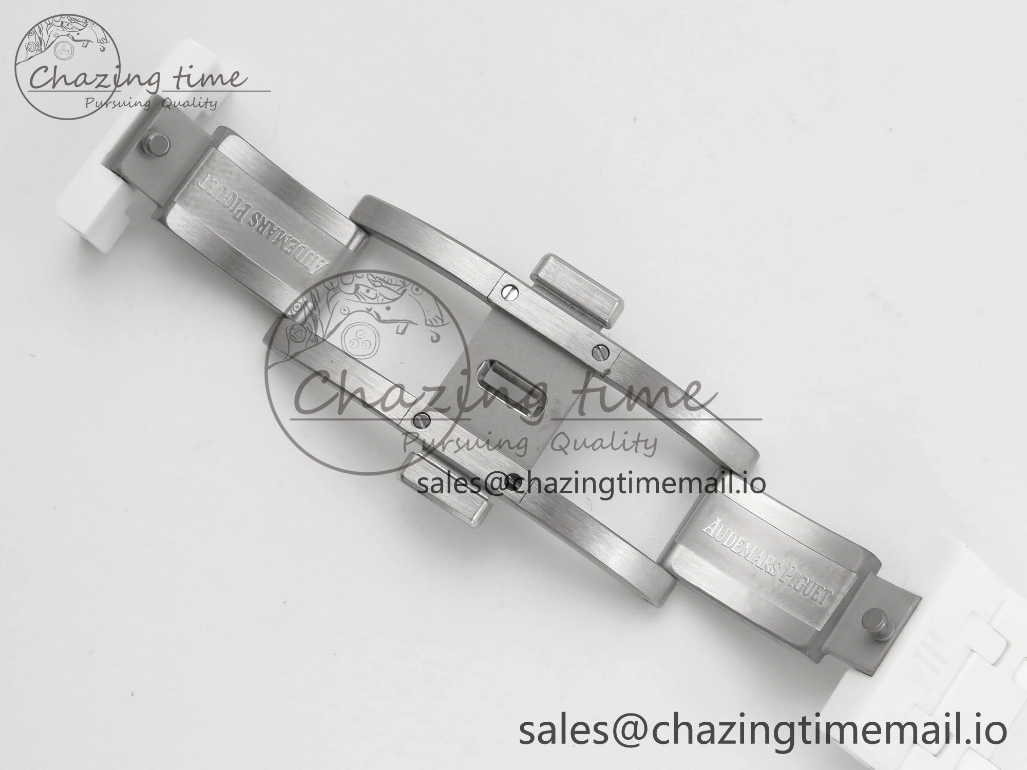 Royal Oak 15500 White Ceramic APSF 1:1 Best Edition Blue Dial On White Bracelet SA4302 Super Clone