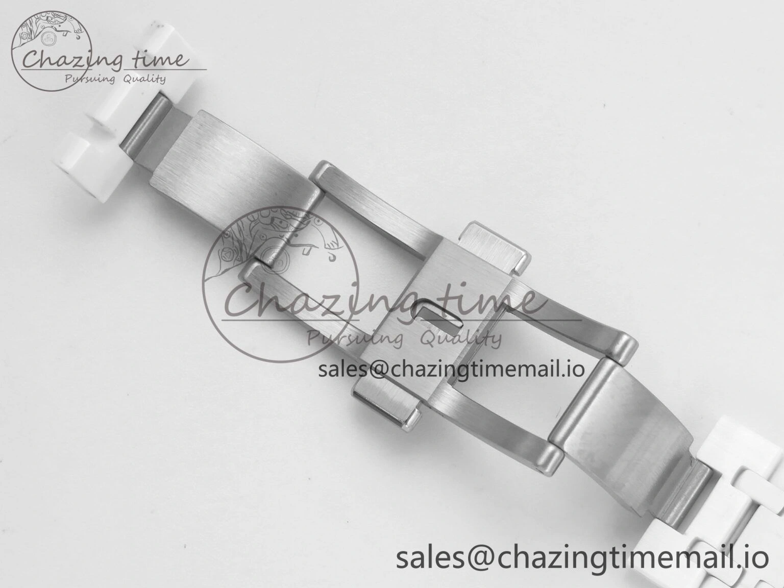 Royal Oak 15500 White Ceramic APSF 1:1 Best Edition Blue Dial On White Bracelet SA4302 Super Clone