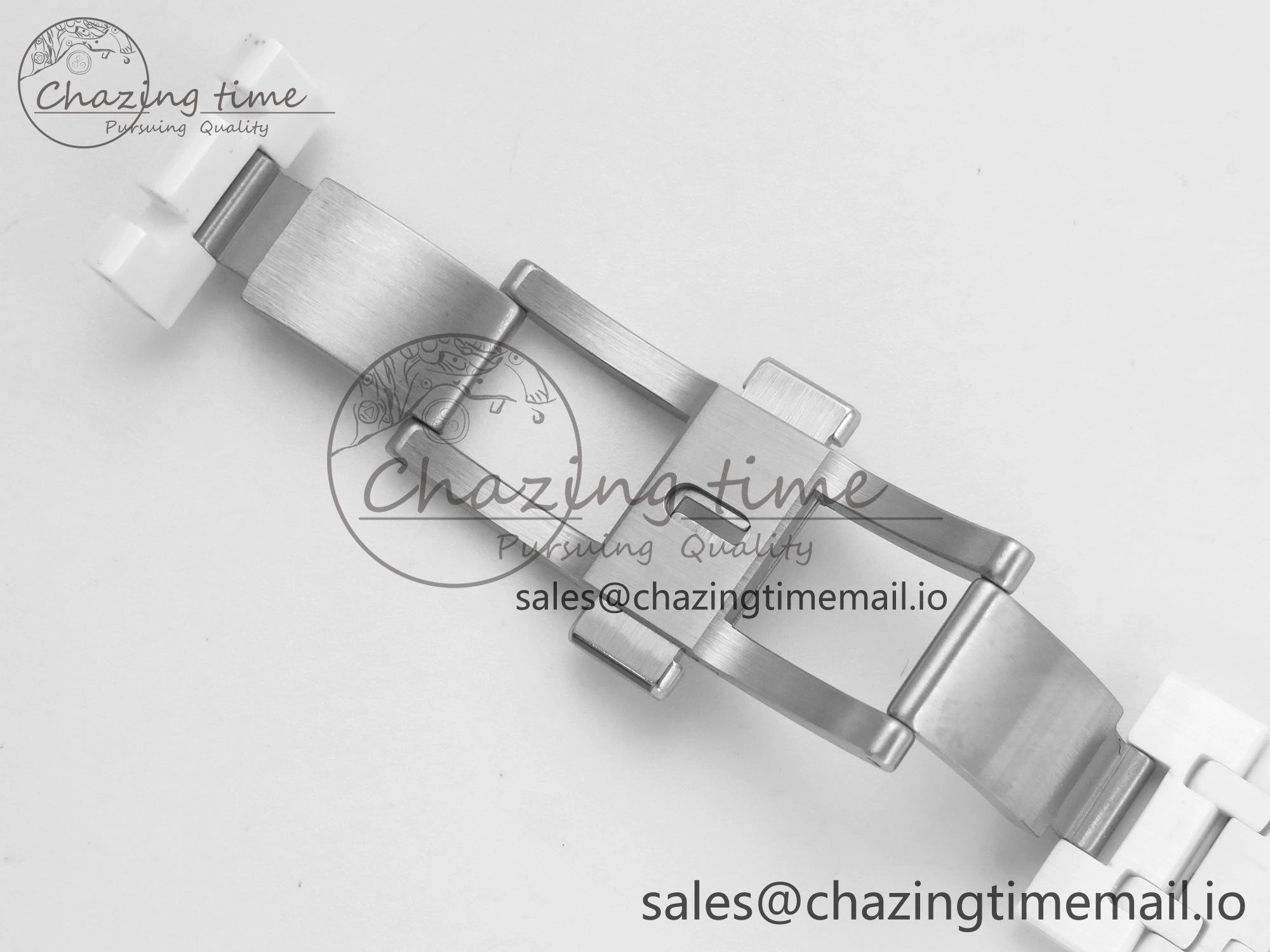 Royal Oak 15500 White Ceramic APSF 1:1 Best Edition Blue Dial On White Bracelet SA4302 Super Clone