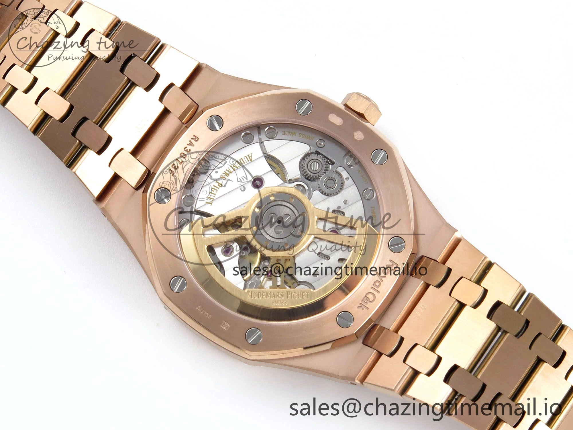 Royal Oak 15510 RG APSF 1:1 Best Edition Black Dial on RG Bracelet SA4302 Super Clone V2 (SW Dial)