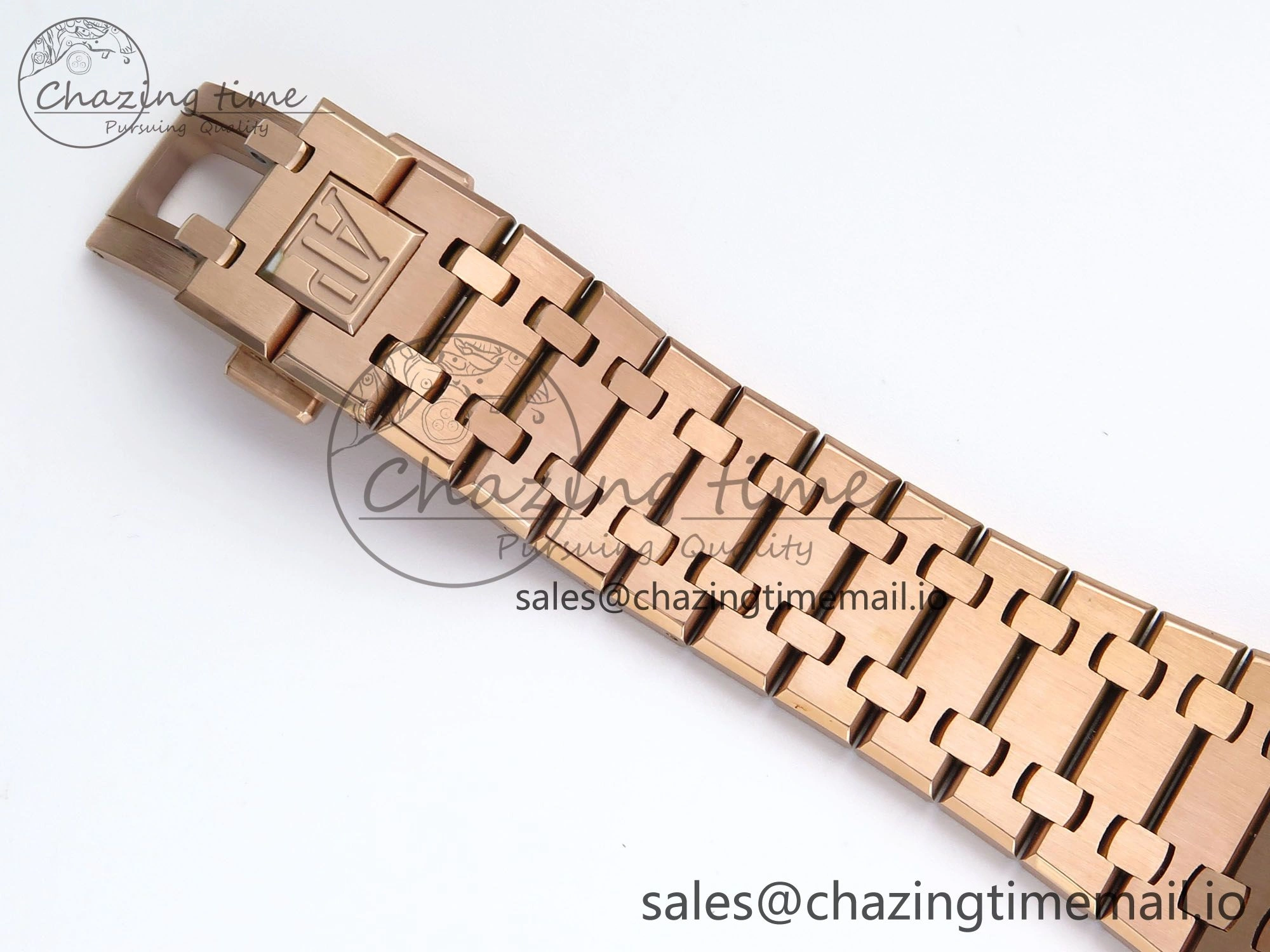 Royal Oak 15510 RG APSF 1:1 Best Edition Black Dial on RG Bracelet SA4302 Super Clone V2 (SW Dial)