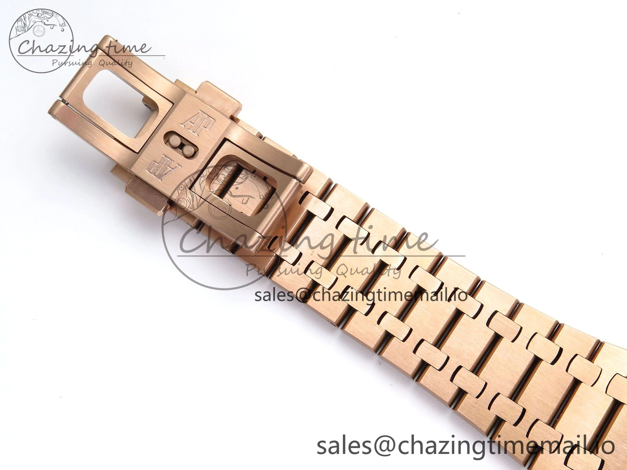 Royal Oak 15510 RG APSF 1:1 Best Edition Black Dial on RG Bracelet SA4302 Super Clone V2 (SW Dial)