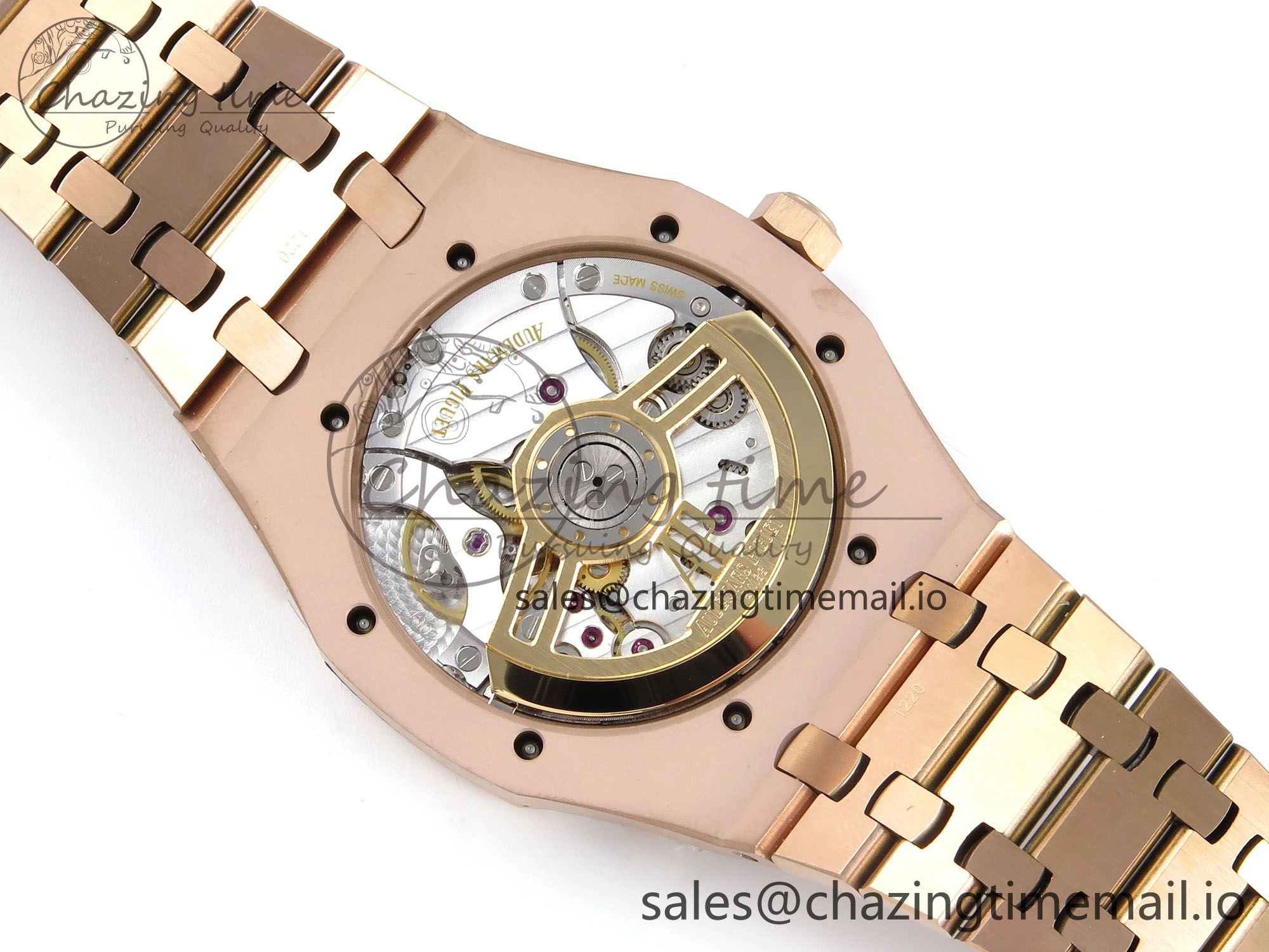Royal Oak 15510 RG APSF 1:1 Best Edition Black Dial on RG Bracelet SA4302 Super Clone V2 (SW Dial)