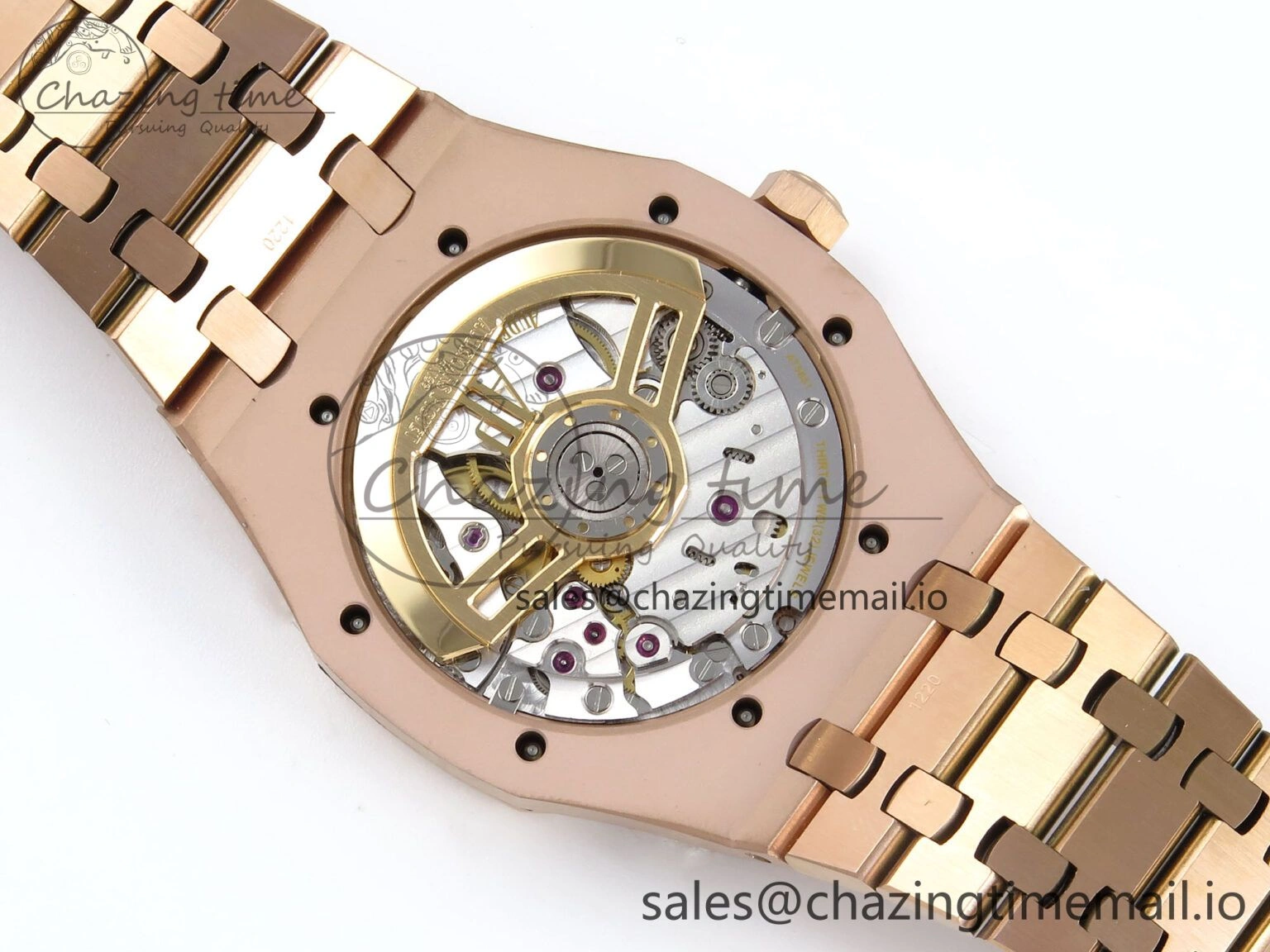 Royal Oak 15510 RG APSF 1:1 Best Edition Black Dial on RG Bracelet SA4302 Super Clone V2 (SW Dial)