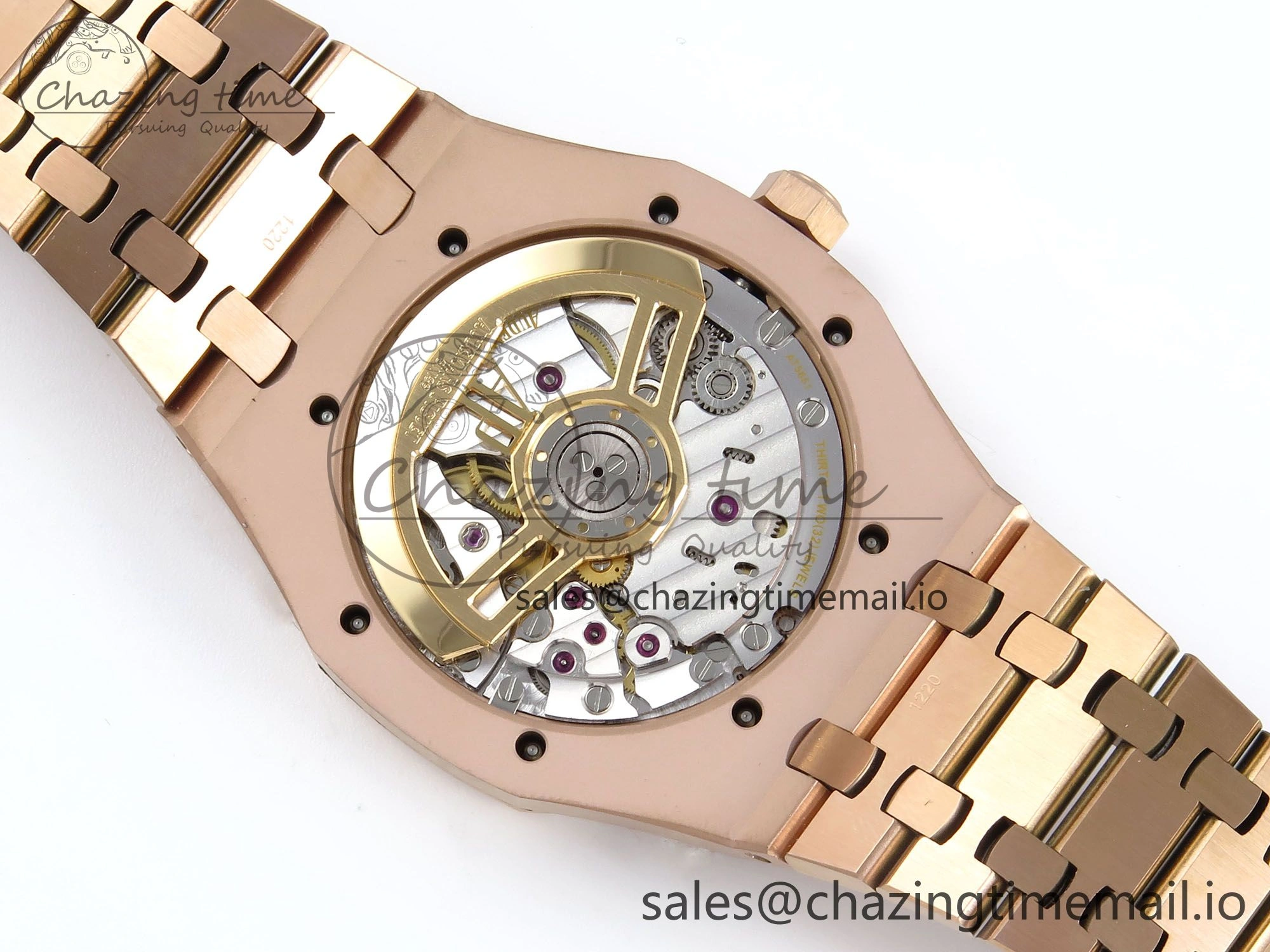 Royal Oak 15510 RG APSF 1:1 Best Edition Black Dial on RG Bracelet SA4302 Super Clone V2 (SW Dial)