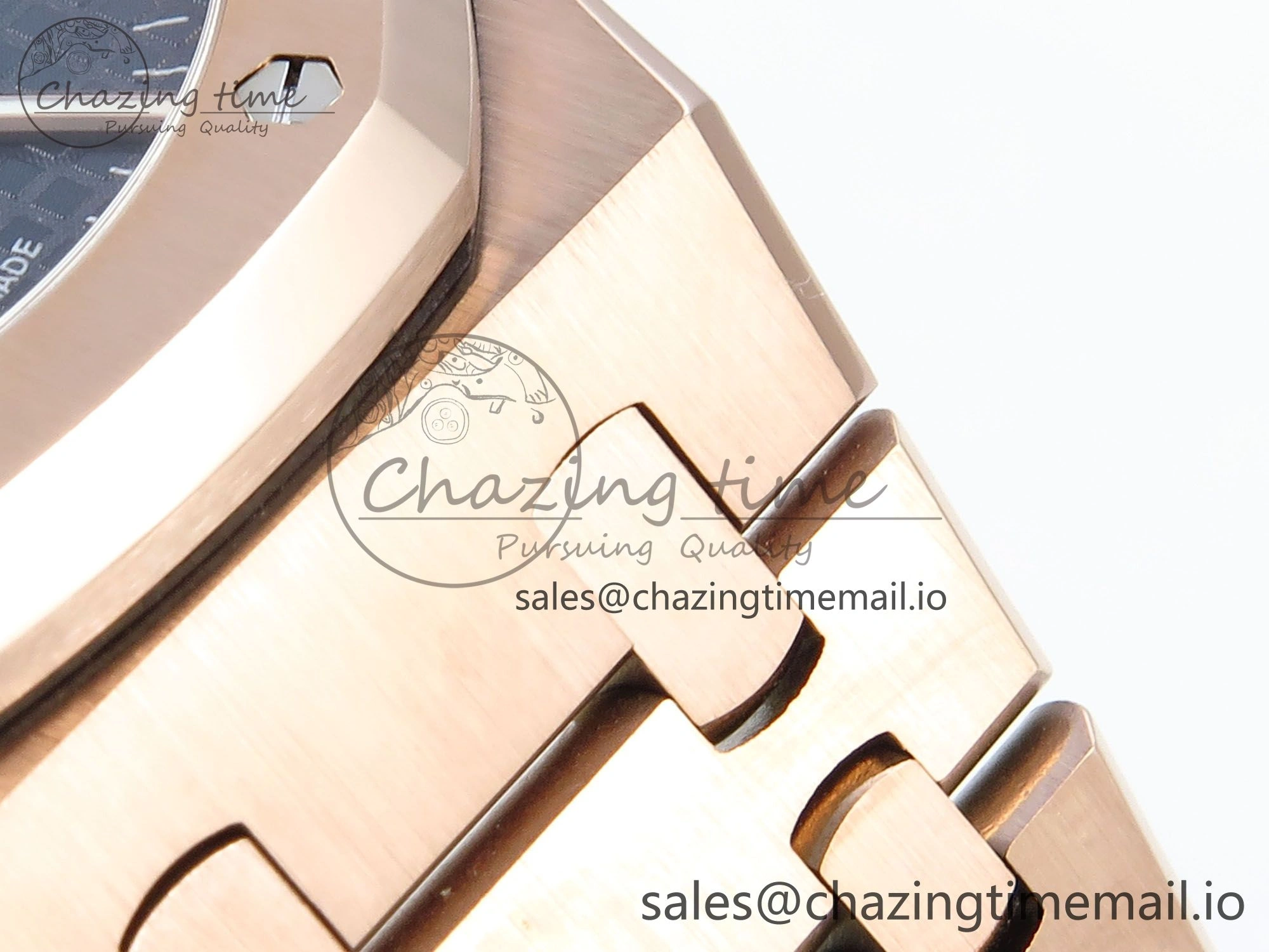 Royal Oak 15510 RG APSF 1:1 Best Edition Blue Dial on RG Bracelet SA4302 Super Clone V2 (SW Dial)