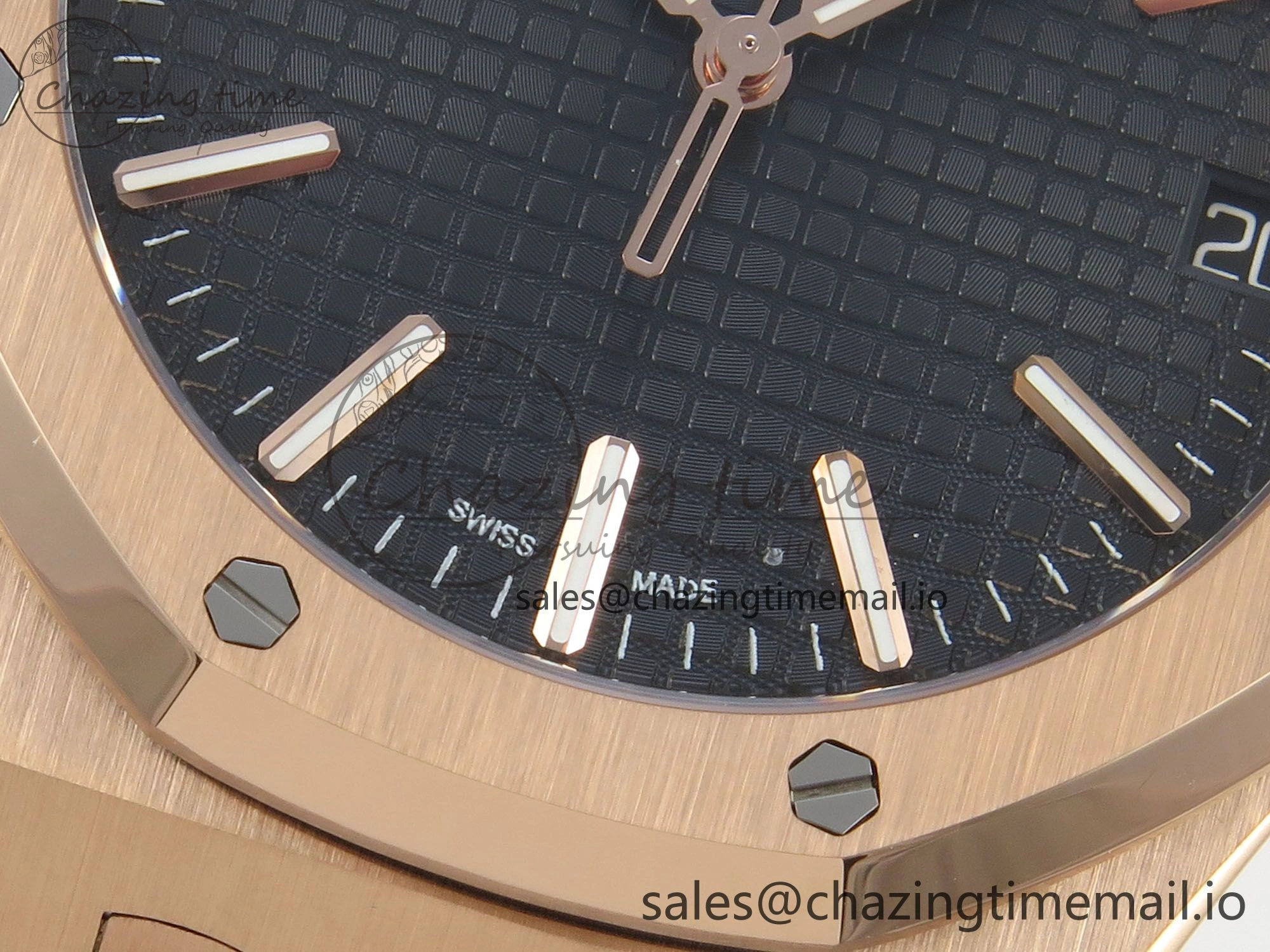 Royal Oak 15510 RG TWSF Best Edition Black Textured Dial on RG Bracelet SA4302 Super Clone