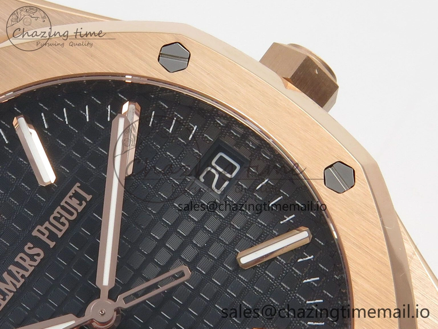 Royal Oak 15510 RG TWSF Best Edition Black Textured Dial on RG Bracelet SA4302 Super Clone