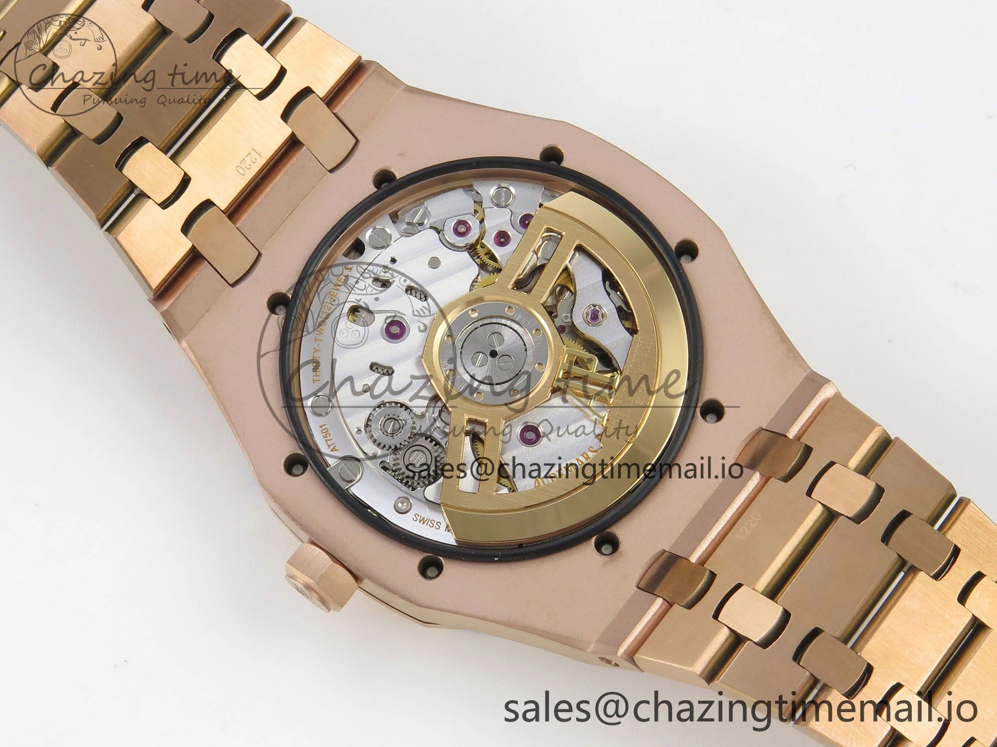 Royal Oak 15510 RG TWSF Best Edition Blue Textured Dial on RG Bracelet SA4302 Super Clone