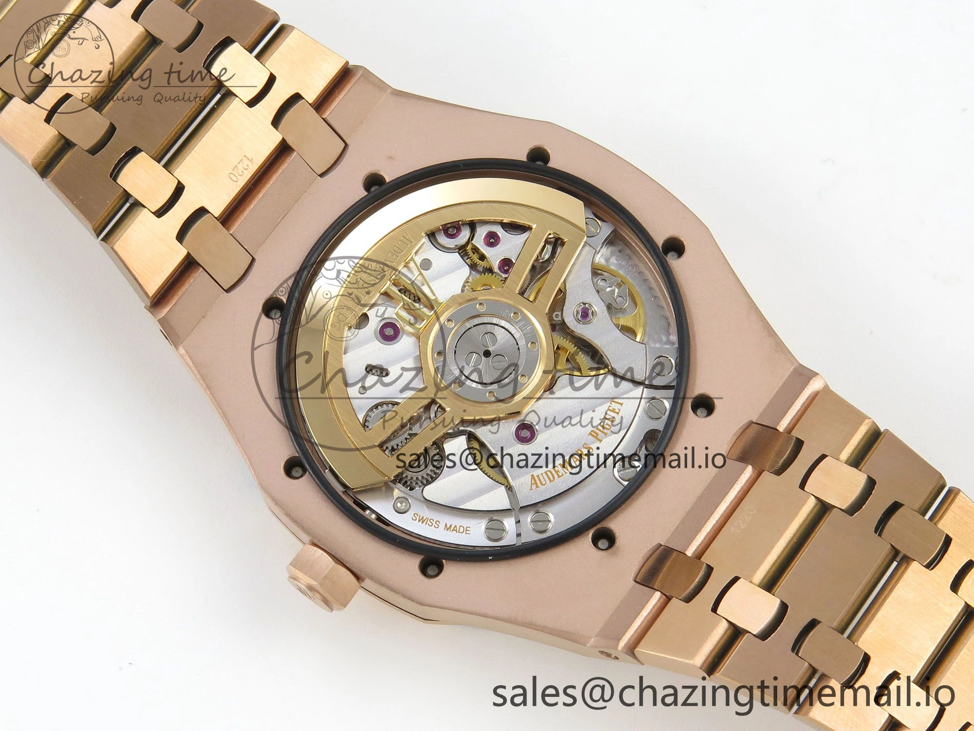 Royal Oak 15510 RG TWSF Best Edition Blue Textured Dial on RG Bracelet SA4302 Super Clone