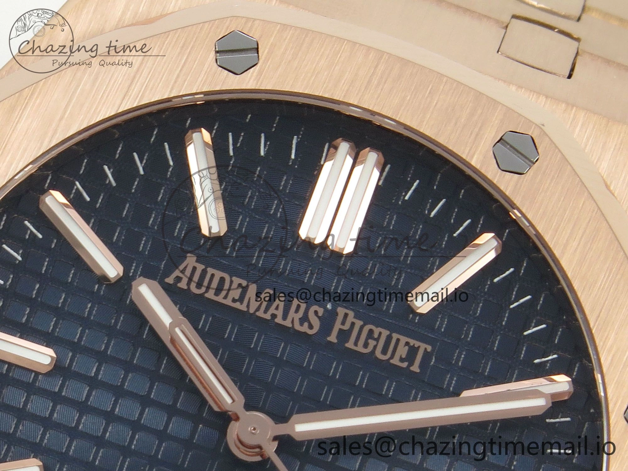 Royal Oak 15510 RG TWSF Best Edition Blue Textured Dial on RG Bracelet SA4302 Super Clone