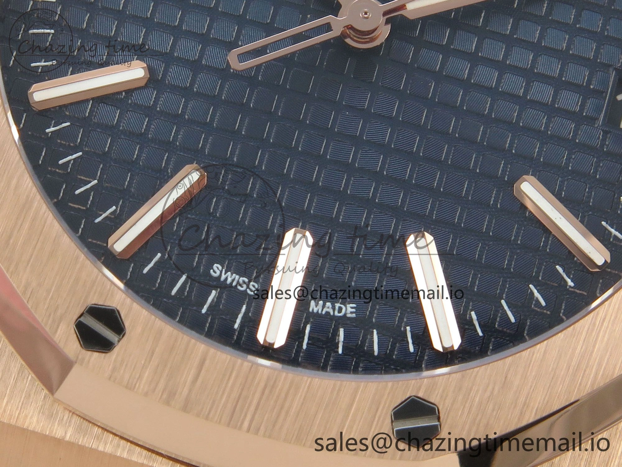 Royal Oak 15510 RG TWSF Best Edition Blue Textured Dial on RG Bracelet SA4302 Super Clone