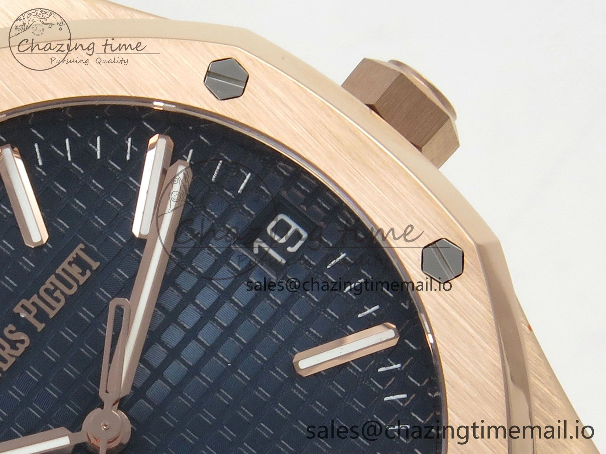 Royal Oak 15510 RG TWSF Best Edition Blue Textured Dial on RG Bracelet SA4302 Super Clone