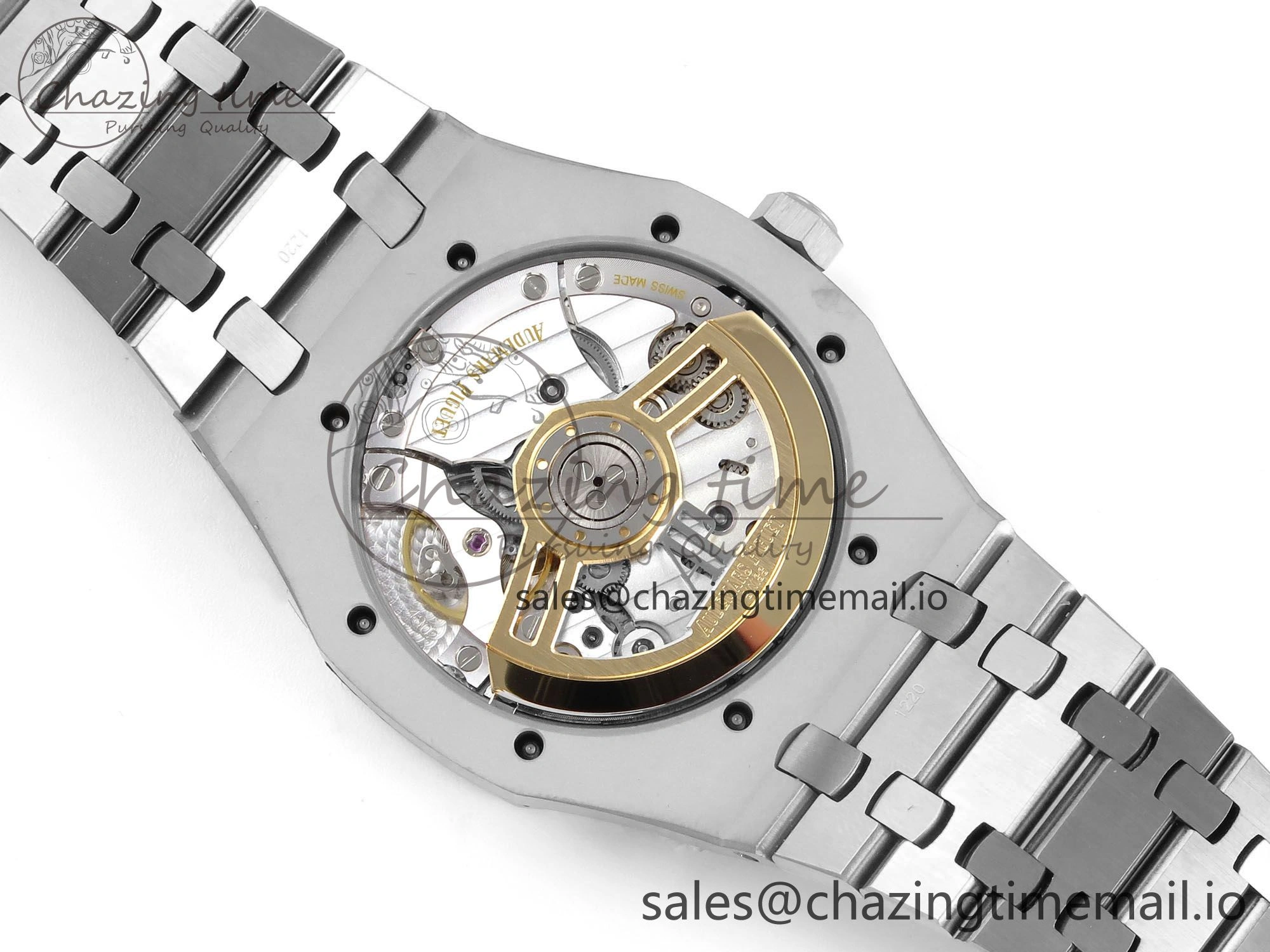 Royal Oak 15510 SS APSF 1:1 Best Edition Blue Dial on SS Bracelet SA4302 Super Clone V2 (SW Dial)