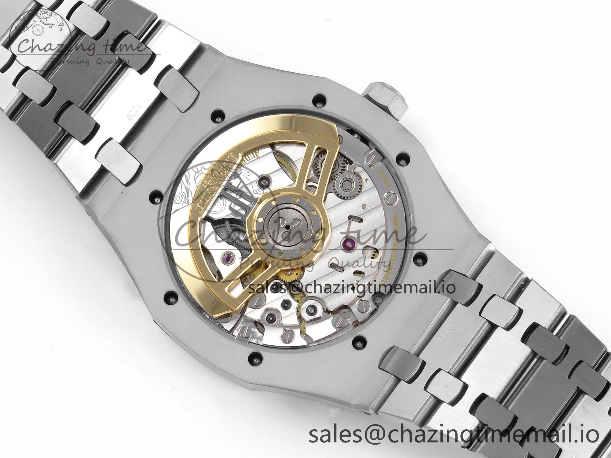 Royal Oak 15510 SS APSF 1:1 Best Edition Blue Dial on SS Bracelet SA4302 Super Clone V2 (SW Dial)