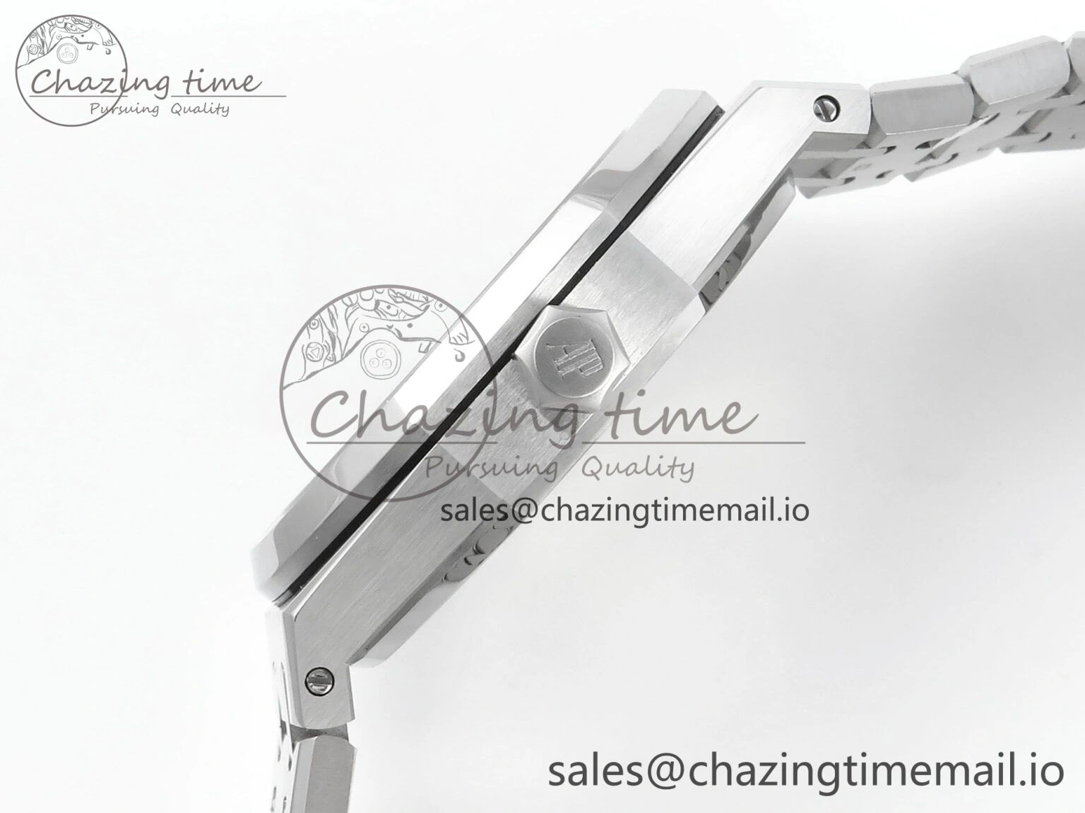 Royal Oak 15510 SS APSF 1:1 Best Edition Blue Dial on SS Bracelet SA4302 Super Clone V2 (SW Dial)